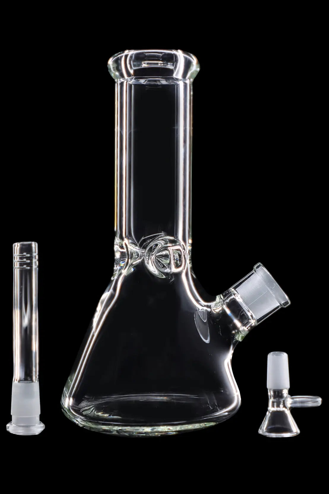 10 - 12 Inch 9mm Clear Beaker Water Pipe with Ice Pinch