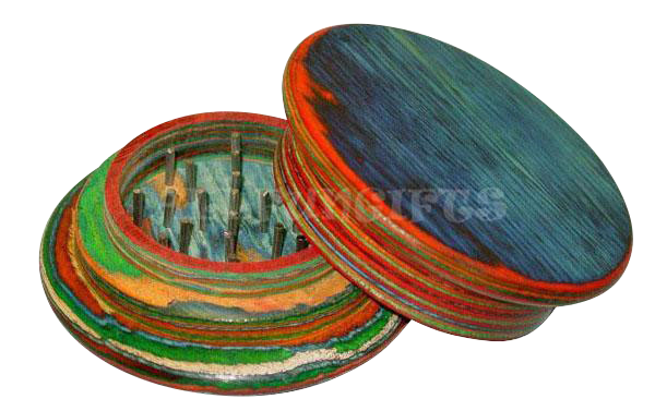 Vibrant Round Wood Dual-Piece Grinder