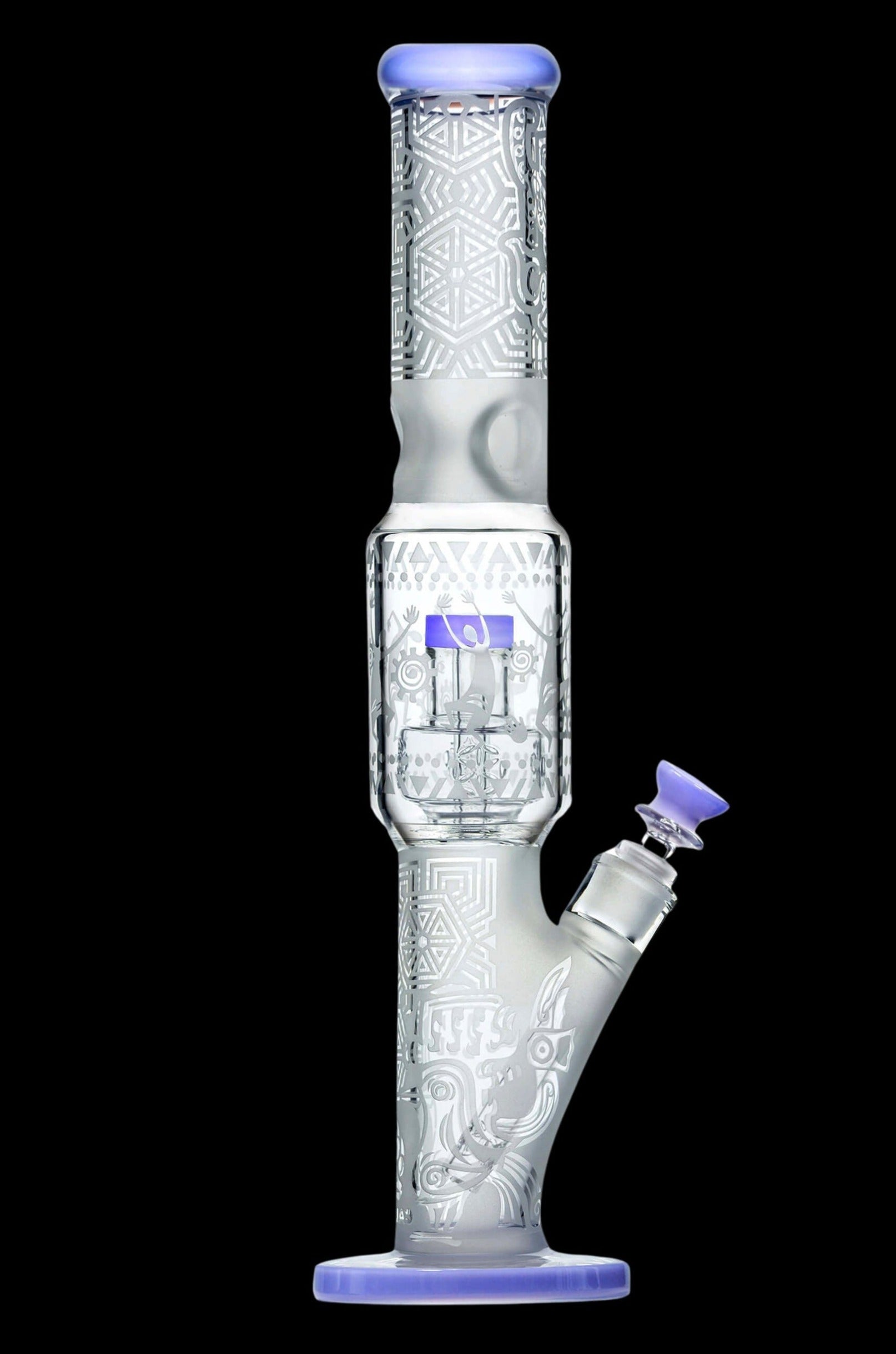 Calibear Premium Sandblasted Seed of Life Straight Tube Water Pipe - Big Clouds Guaranteed!