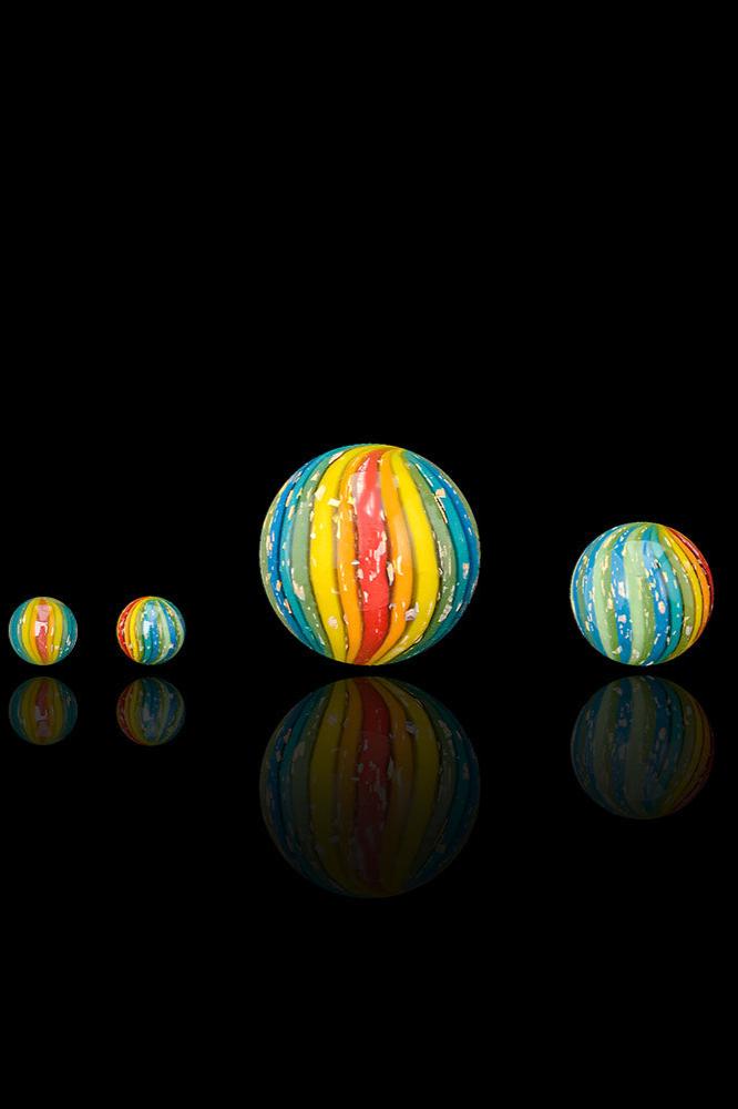 Calibear Rainbow Dichro Cactus Terp Slurper Marble Set V2 - 4pc Set