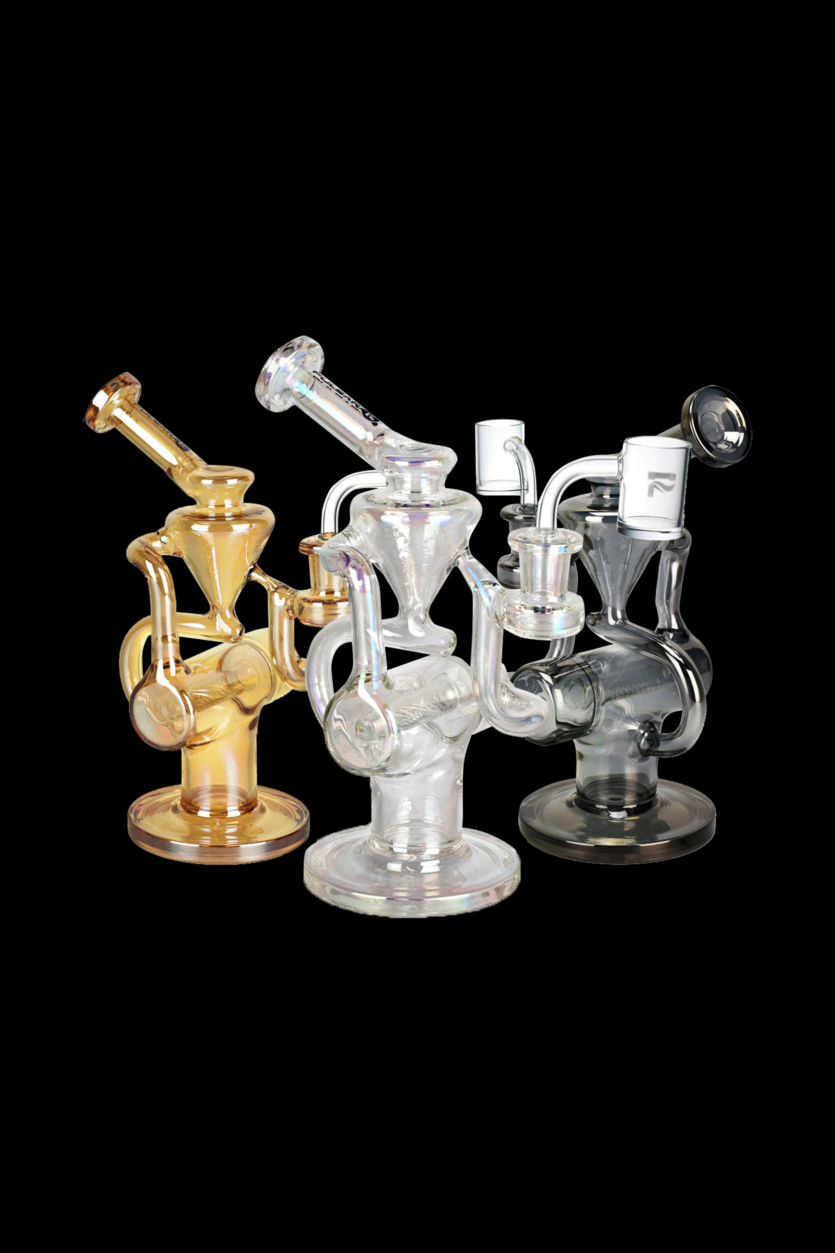 Pulsar's Stunning Metallic Inline Recycler Dab Rig - A Must-Have for Dab Enthusiasts