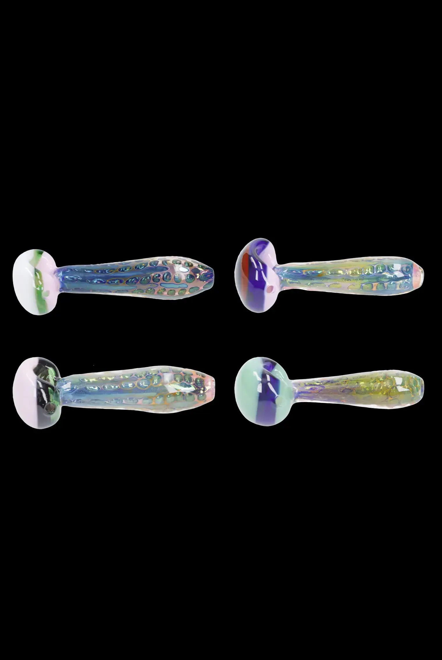 Luxurious Gold Fume 4.5-Inch Double Blown Bubble Trap Pipe