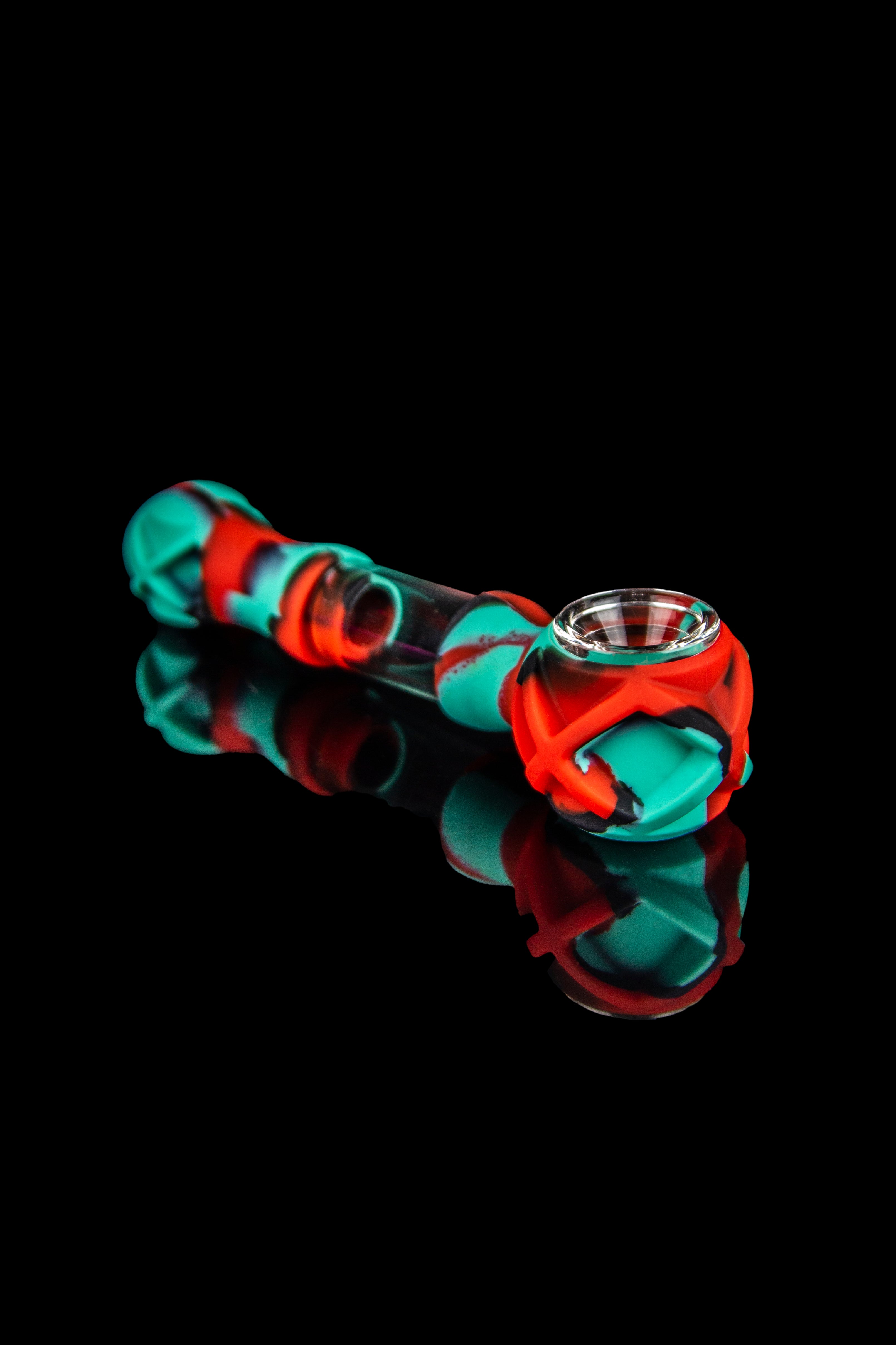 3 Gates Global Hybrid Silicone & Glass Spoon Pipe with Translucent Chamber