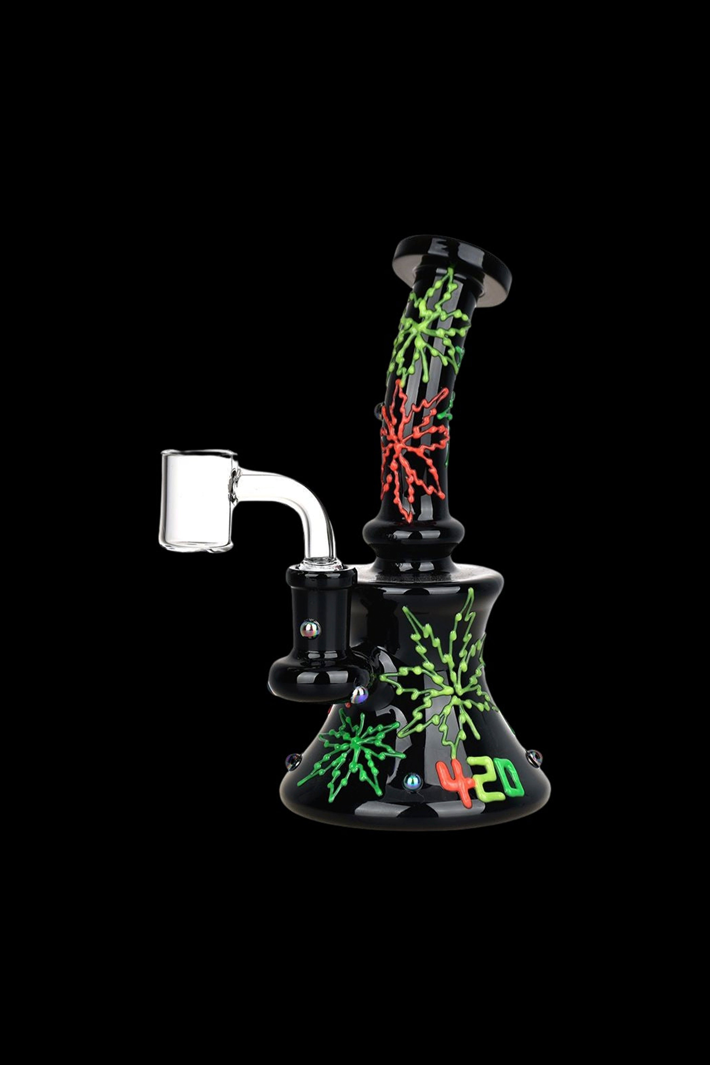 420 Neon Hemp Leaf Glow - in - the - Dark Dab Rig: A Stunning Smoking Companion
