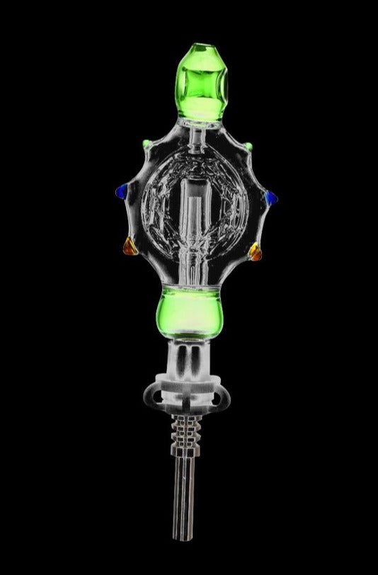 Cosmic Turtle Perc Glass Honey Straw Collector - Your Ultimate On - the - Go Dabbing Companion