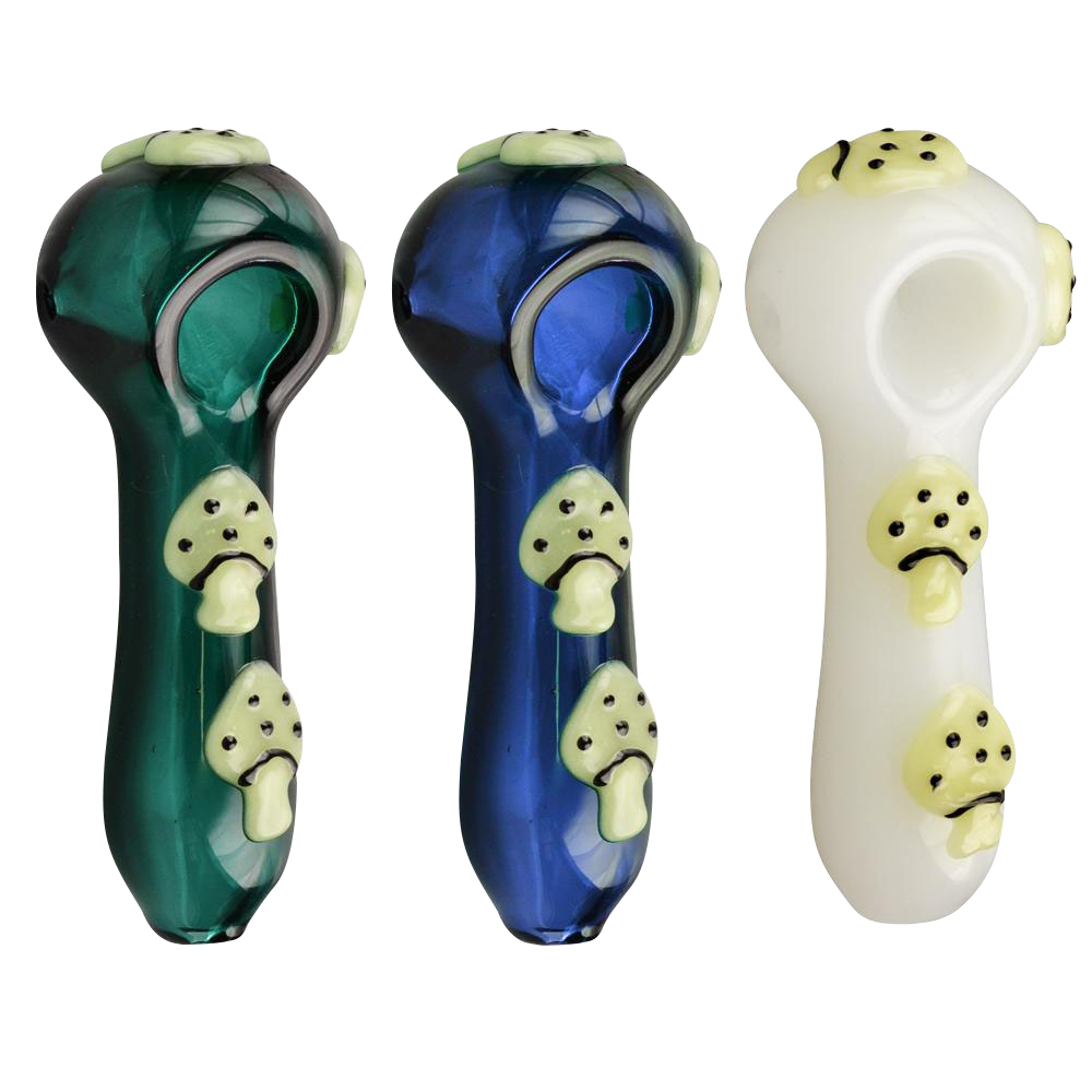 Stunning Glow-in-the-Dark Mushroom Spoon Pipe
