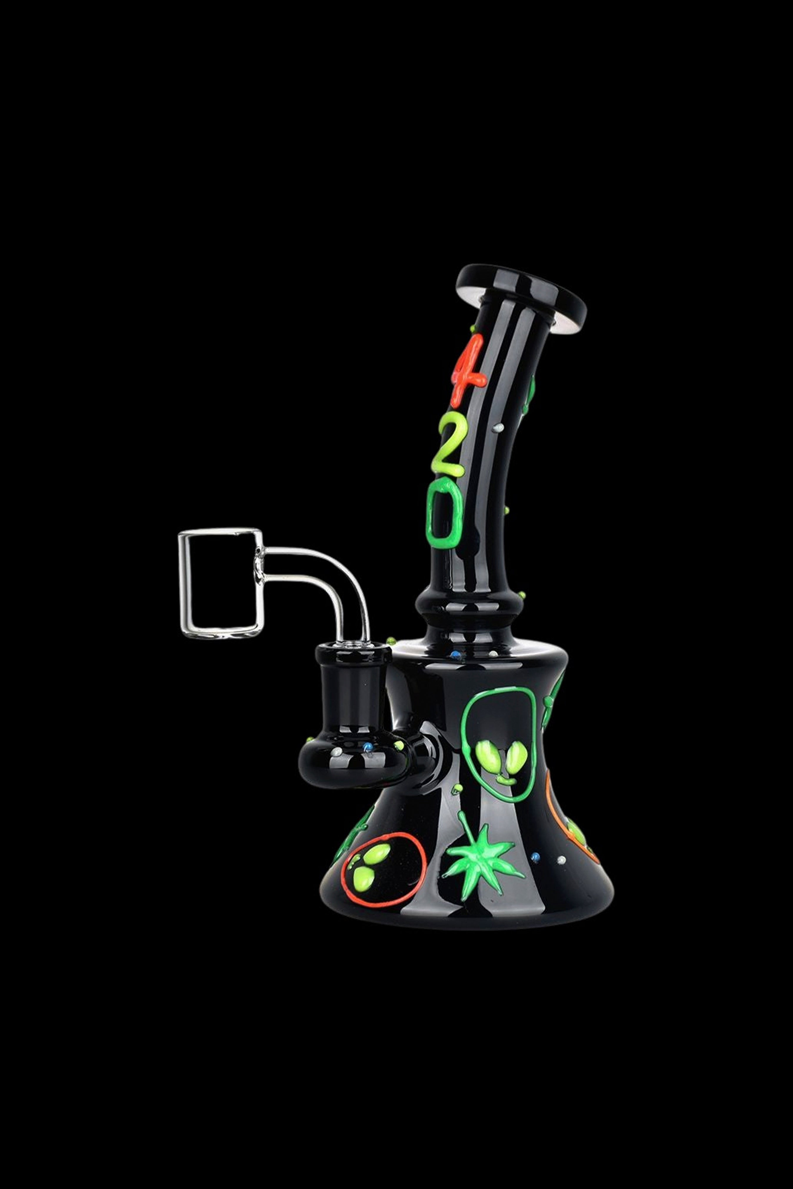 420 Alien Glow - In - The - Dark Glass Dab Rig: An Out - of - This - World Smoking Experience!