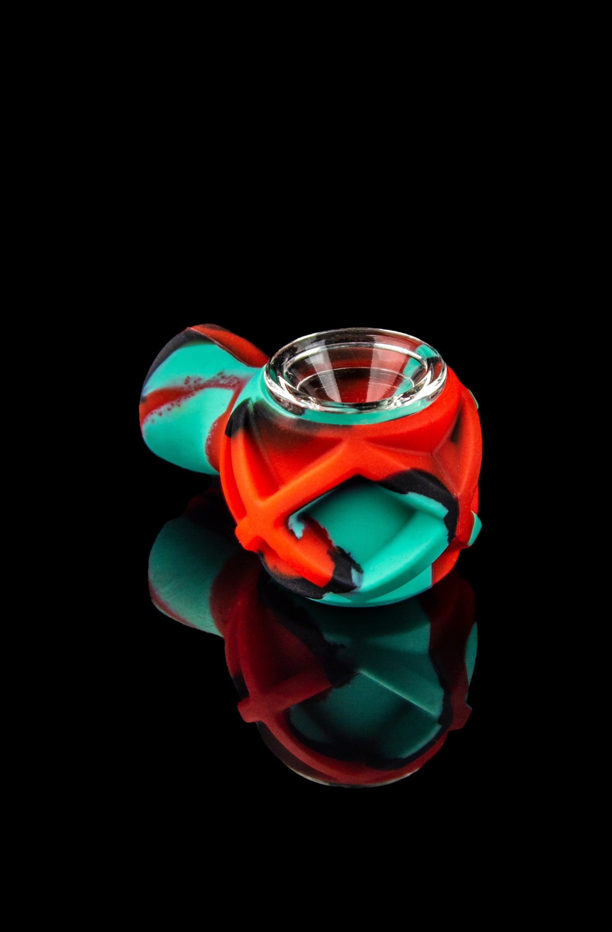 3 Gates Global Hybrid Silicone & Glass Spoon Pipe with Translucent Chamber
