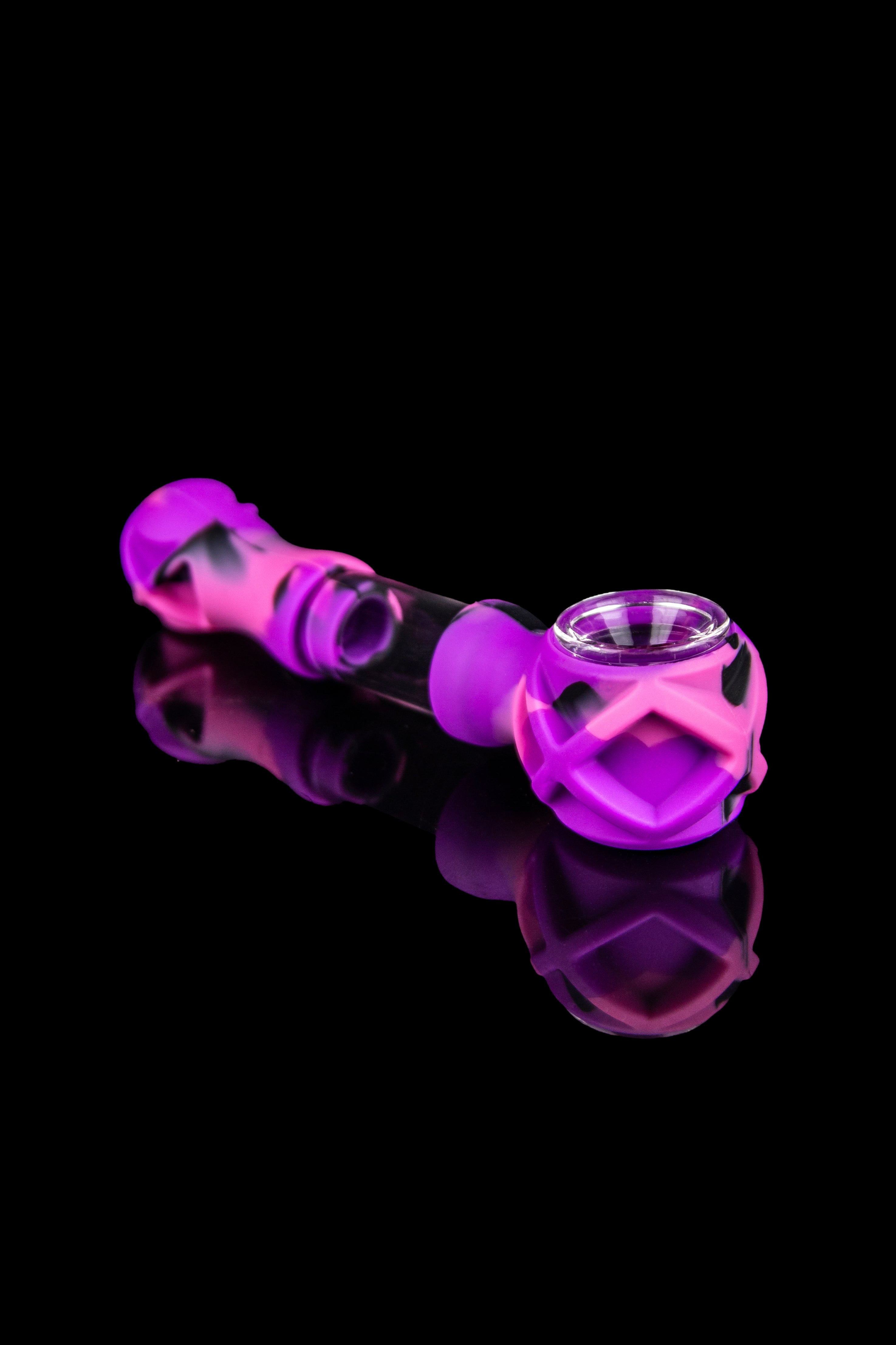 3 Gates Global Hybrid Silicone & Glass Spoon Pipe with Translucent Chamber
