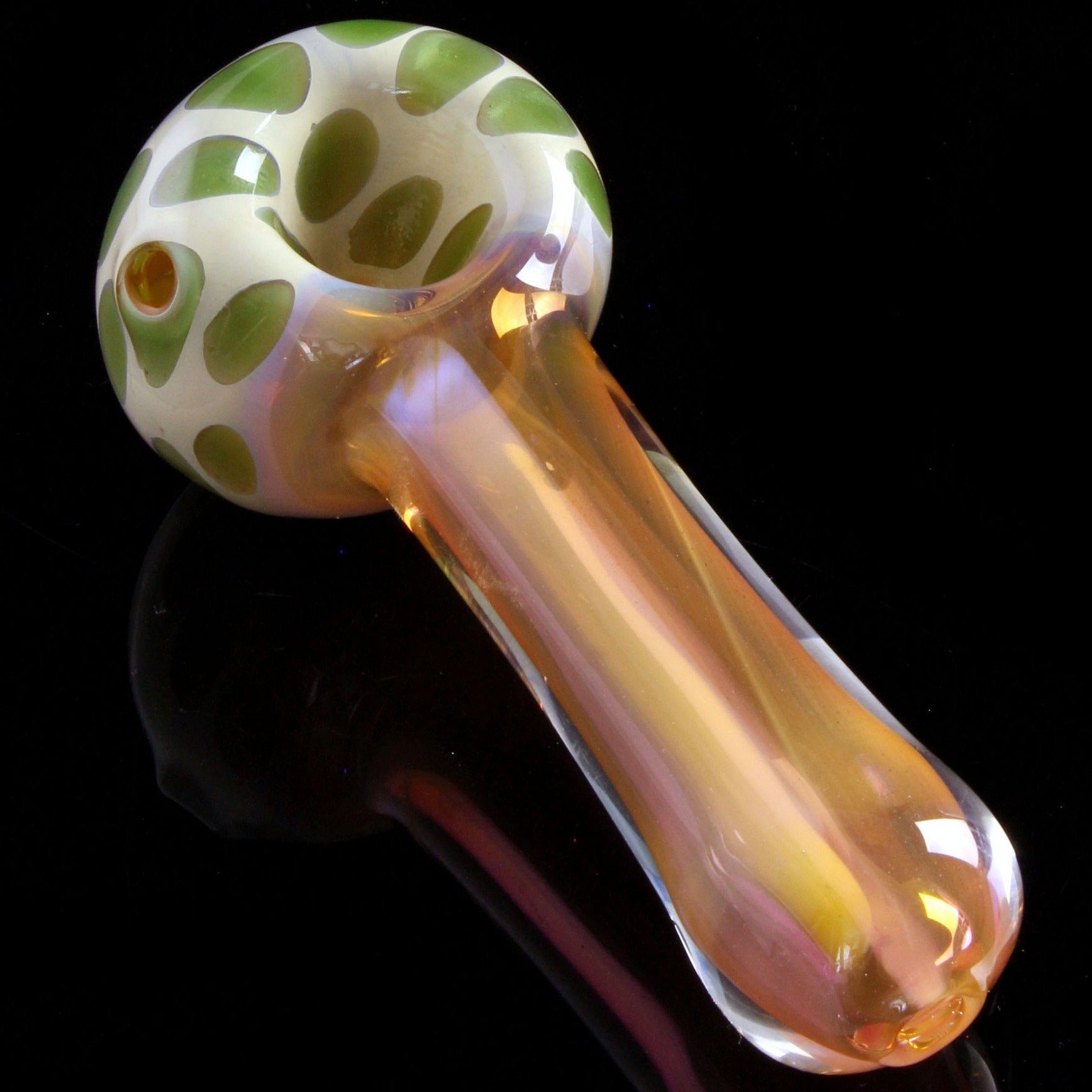 Exquisite Gold Fumed Dot Handheld Spoon Pipe