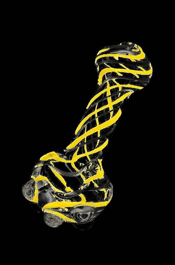 Eye-Catching Neon Spiral Clear Hand Pipe with Marbles