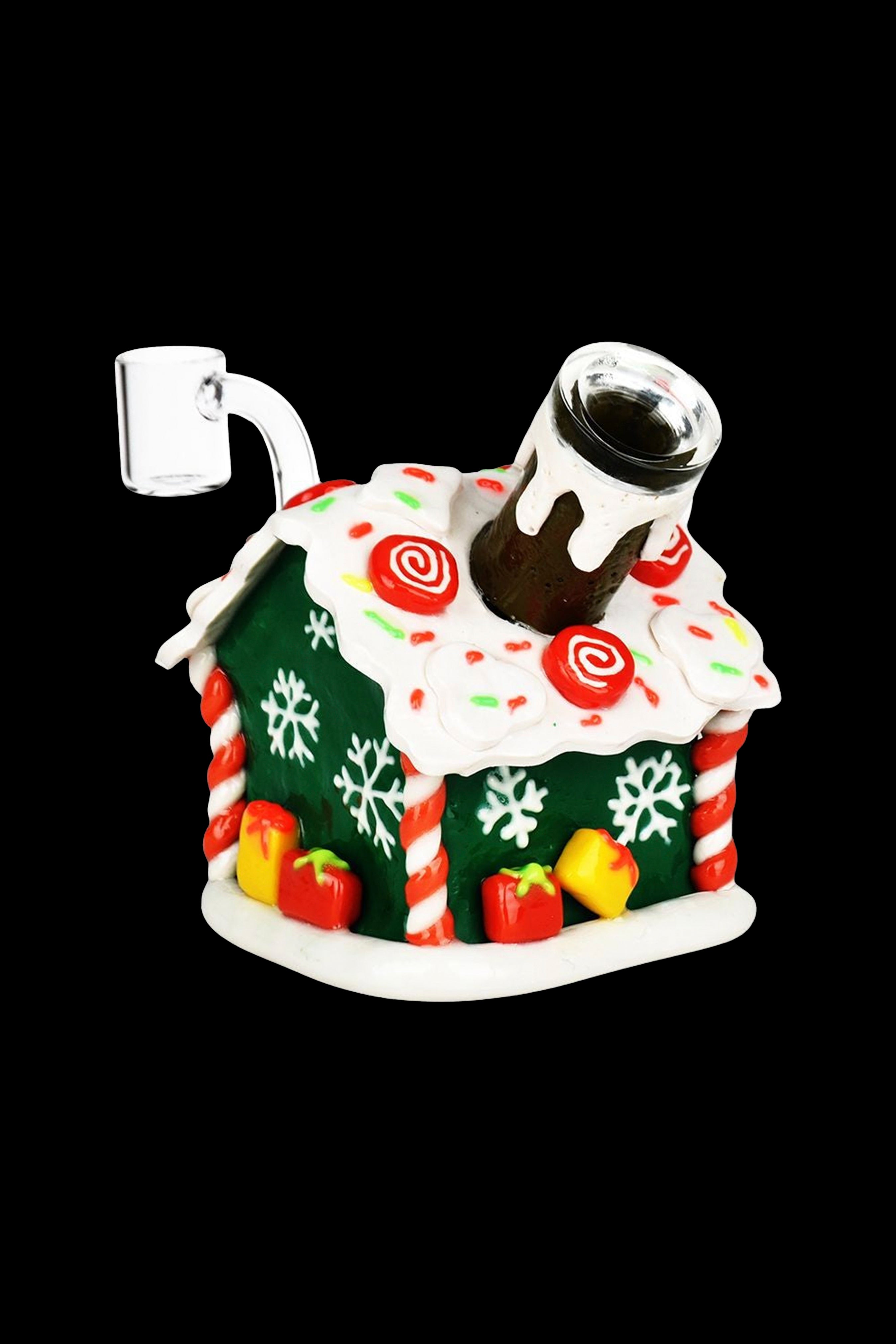 Enchanting Holiday Gingerbread House Glass Dab Rig
