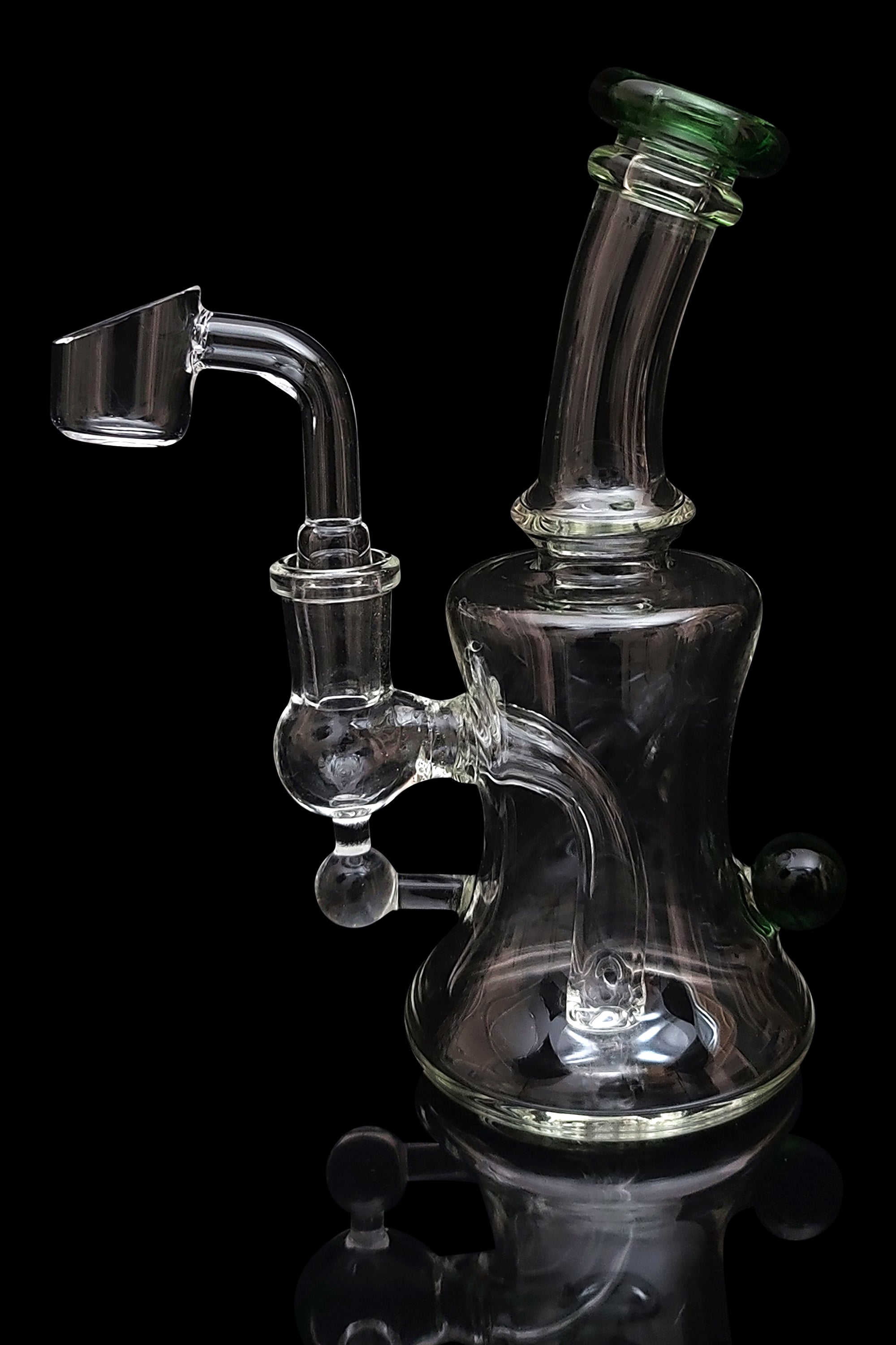 Blue Ball Marble-Studded Dab Rig with Colorful Accents
