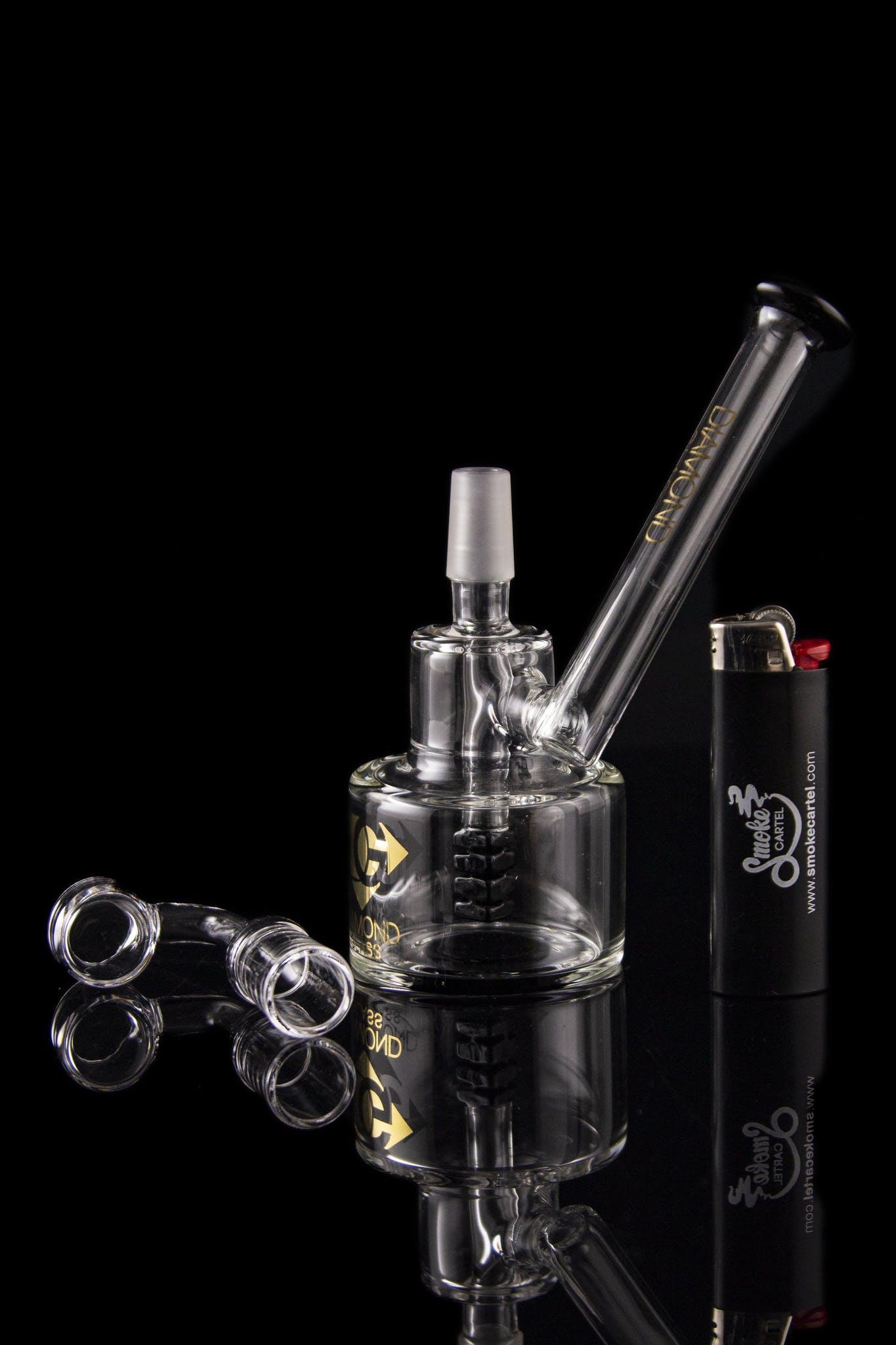 Gorgeous Diamond Glass Birthday Cake Sidecar Dab Rig with Quartz Banger