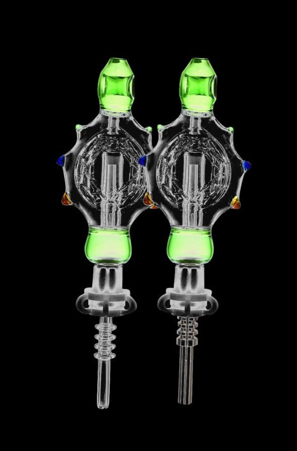 Cosmic Turtle Perc Glass Honey Straw Collector - Your Ultimate On - the - Go Dabbing Companion