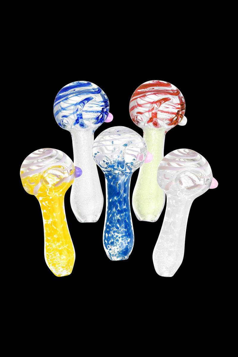Enchanting Swirled & Fritted Spoon Pipe