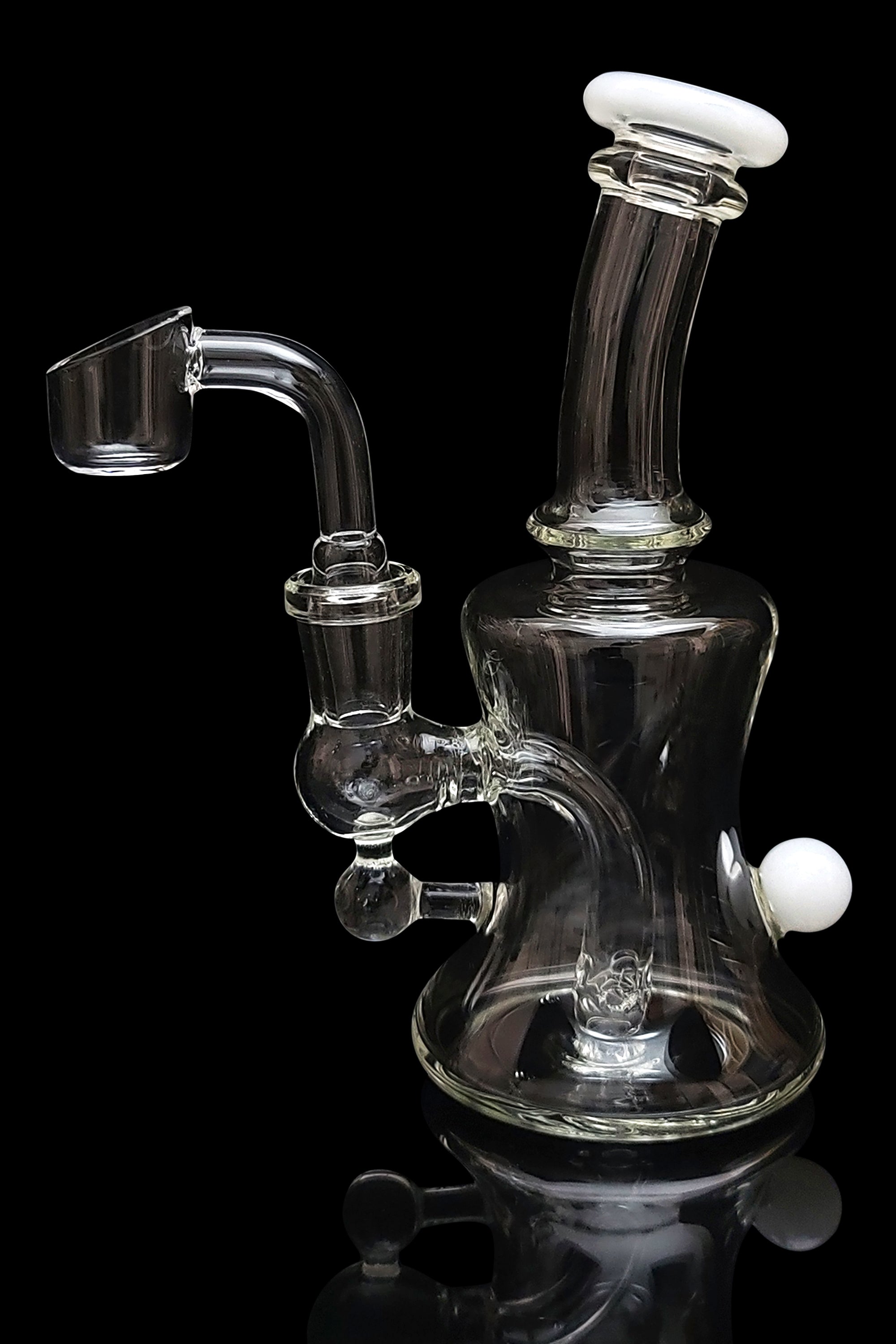 Blue Ball Marble-Studded Dab Rig with Colorful Accents