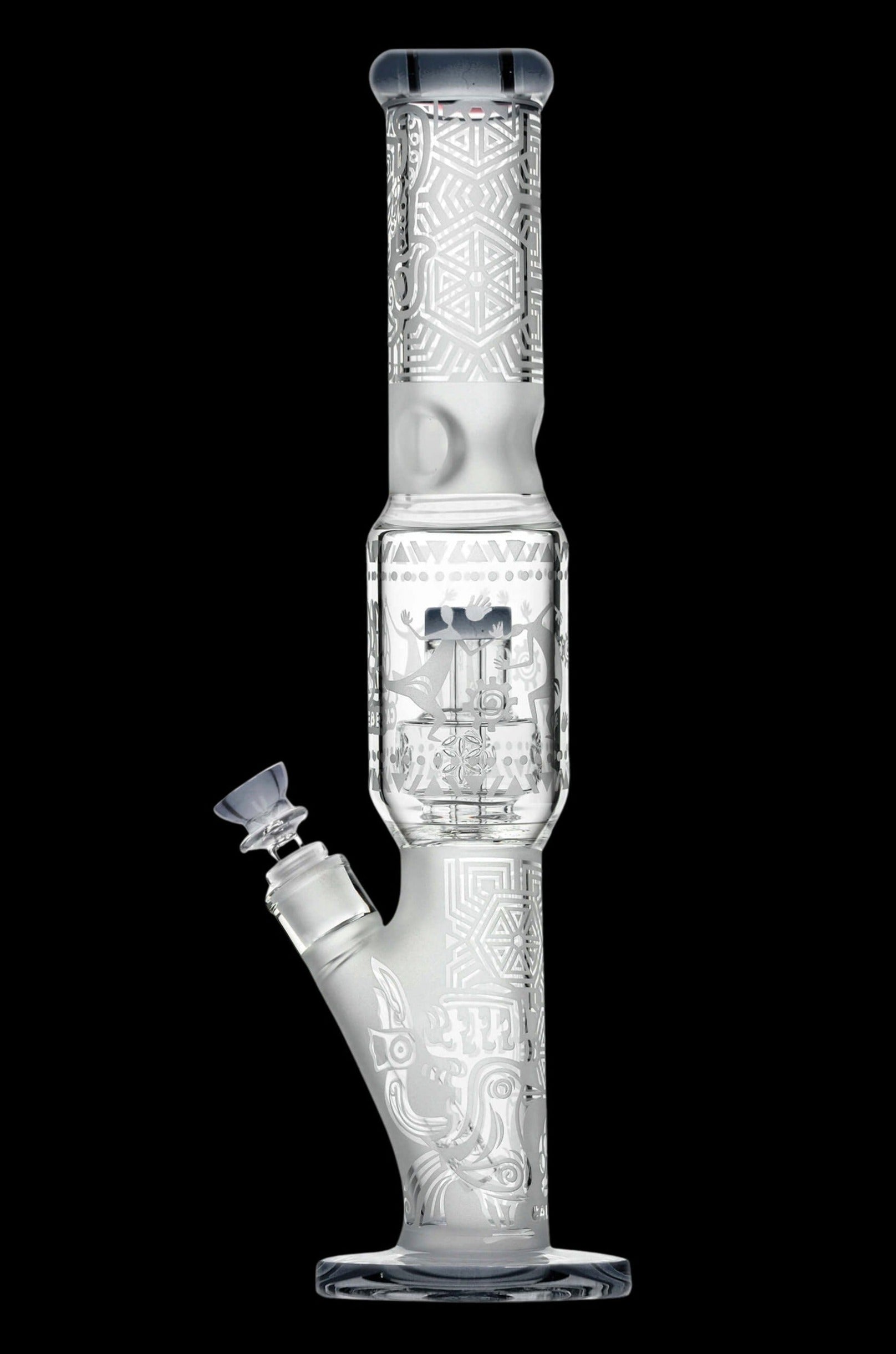 Calibear Premium Sandblasted Seed of Life Straight Tube Water Pipe - Big Clouds Guaranteed!