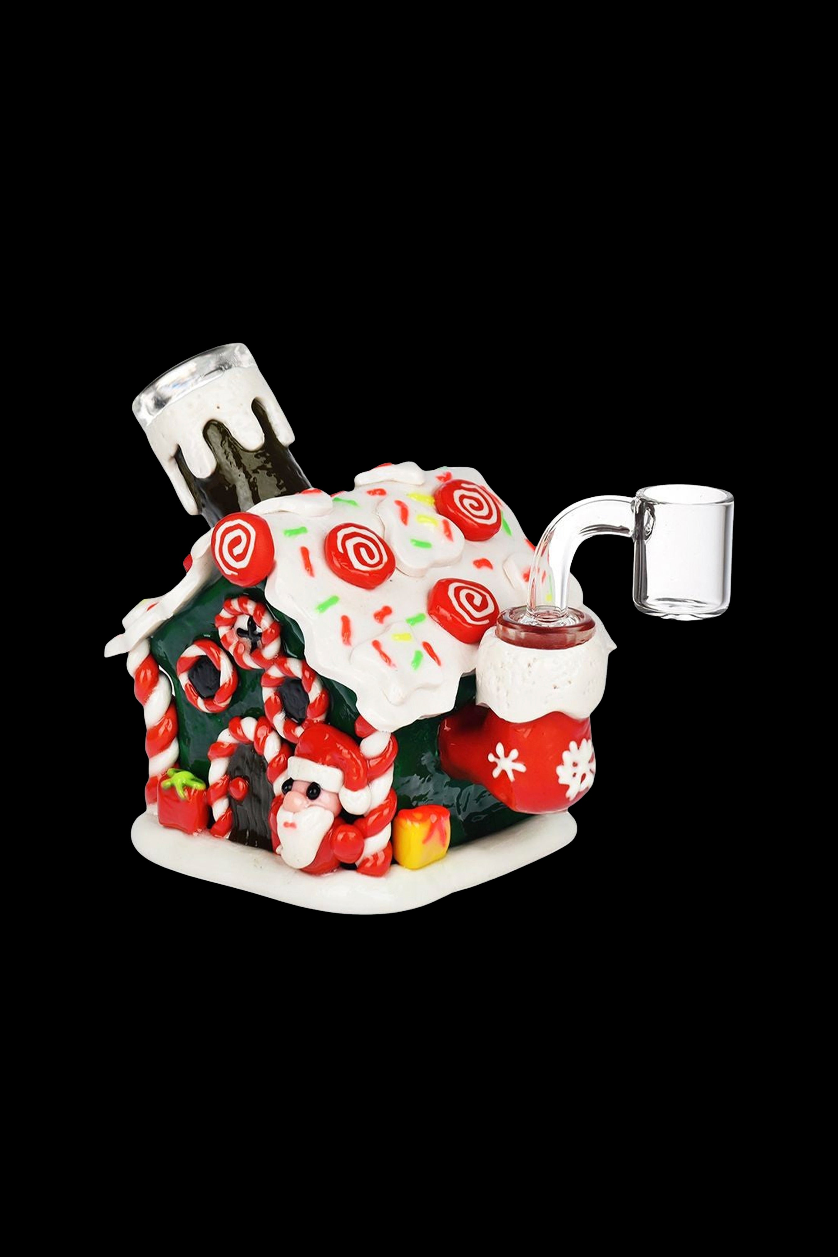 Enchanting Holiday Gingerbread House Glass Dab Rig