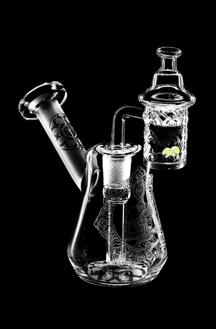 Incredible Compact Travel Etched Dab Rig Set - Hit the Road in Style!
