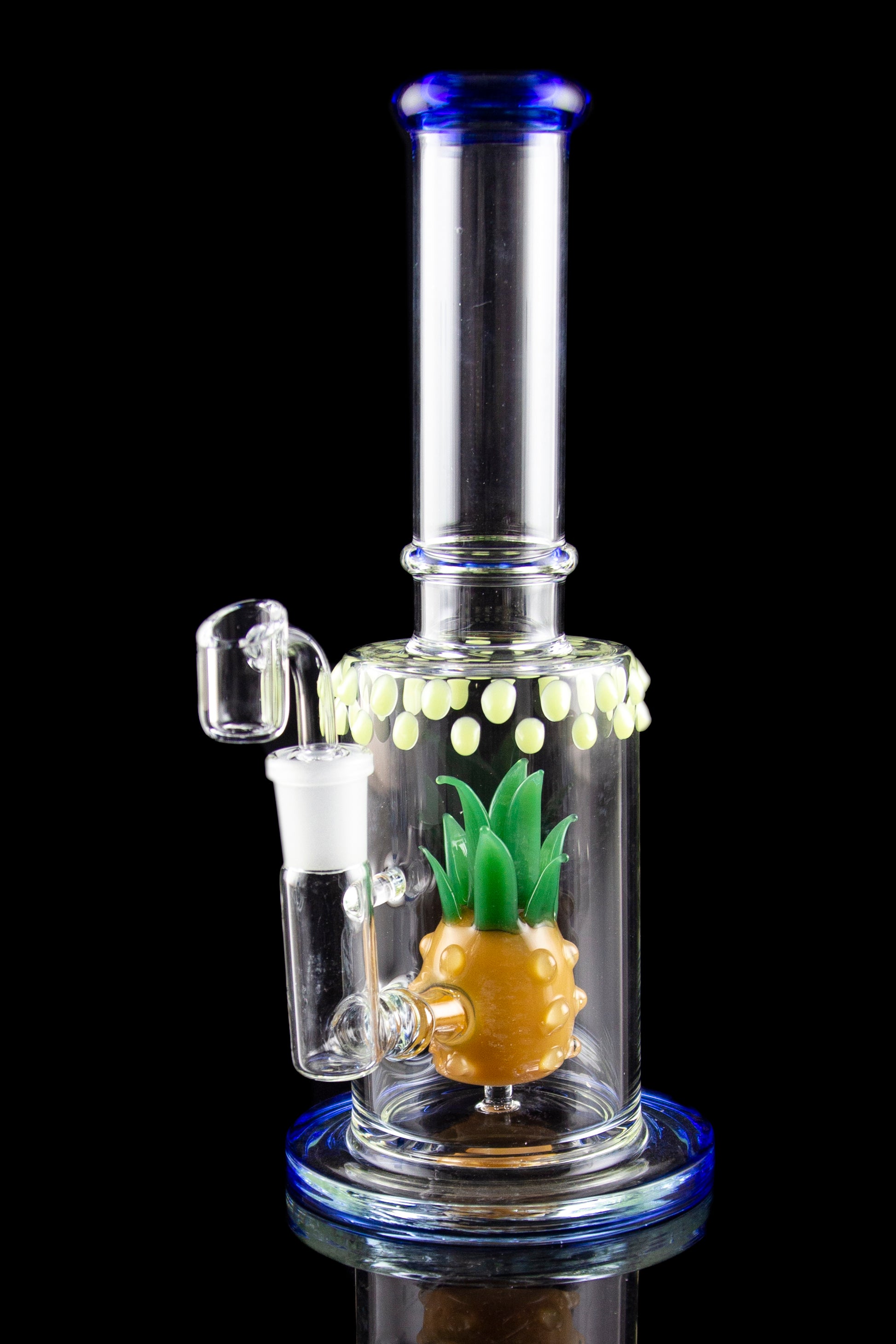 Eye-Catching Pineapple Perc Dab Rig with UV Glow
