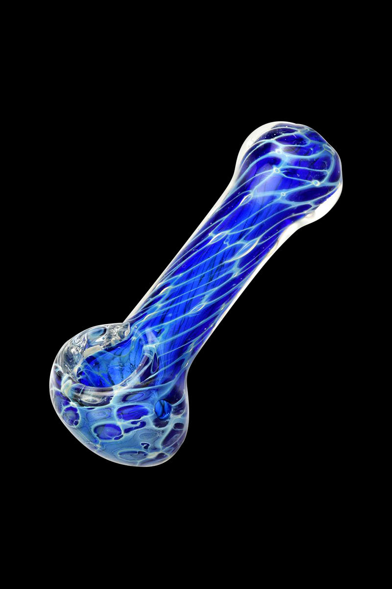 Stunning Cellular Blue Glass Spoon Pipe - A Must - Have!