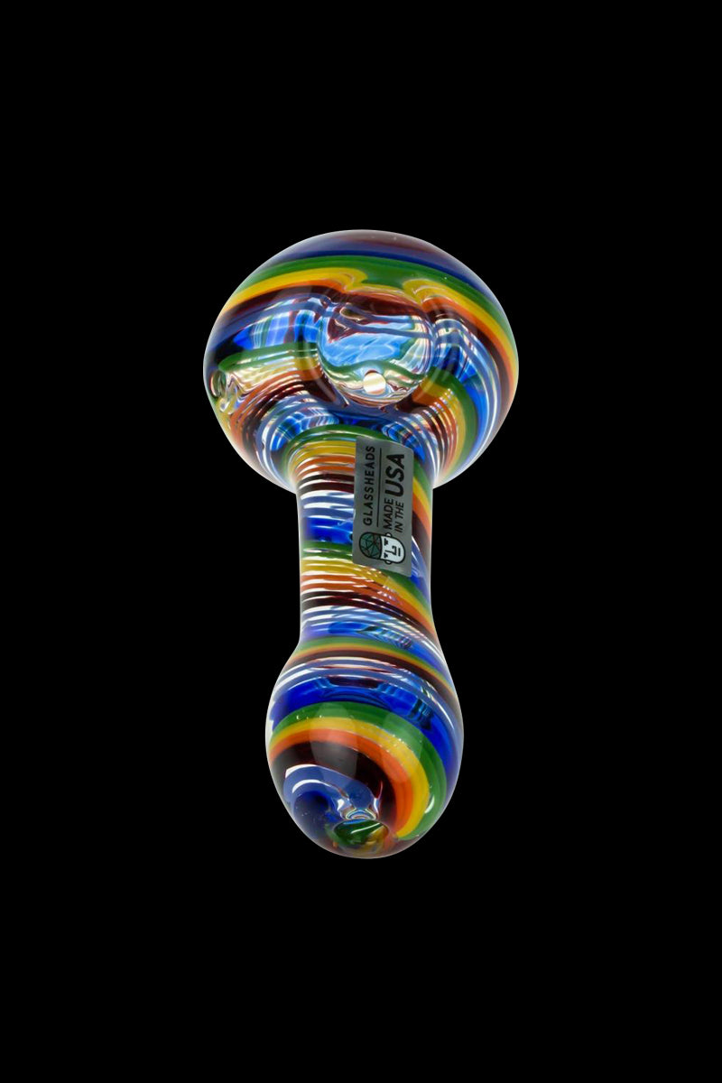 Stunning GlassHeads Rainbow Full Reversal Spoon Pipe
