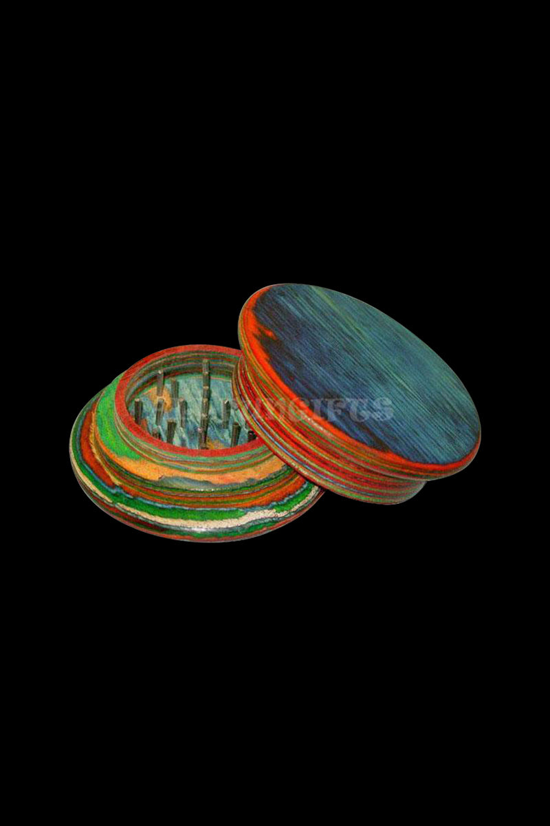 Vibrant Round Wood Dual-Piece Grinder