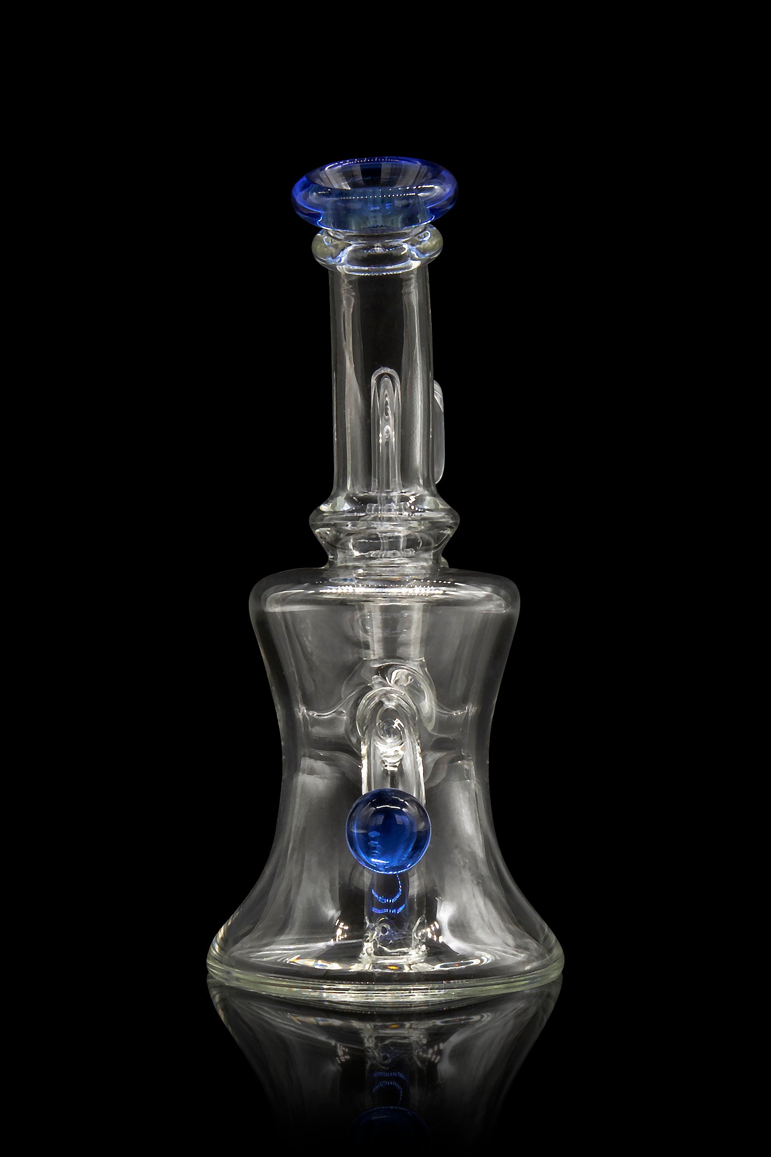 Blue Ball Marble-Studded Dab Rig with Colorful Accents