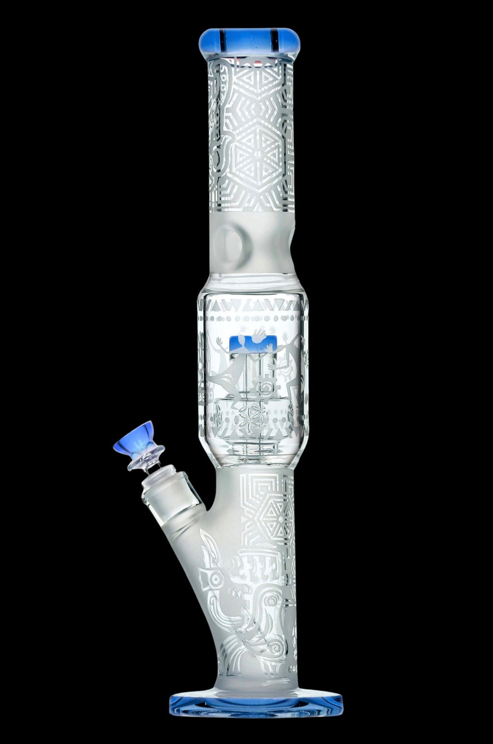 Calibear Premium Sandblasted Seed of Life Straight Tube Water Pipe - Big Clouds Guaranteed!