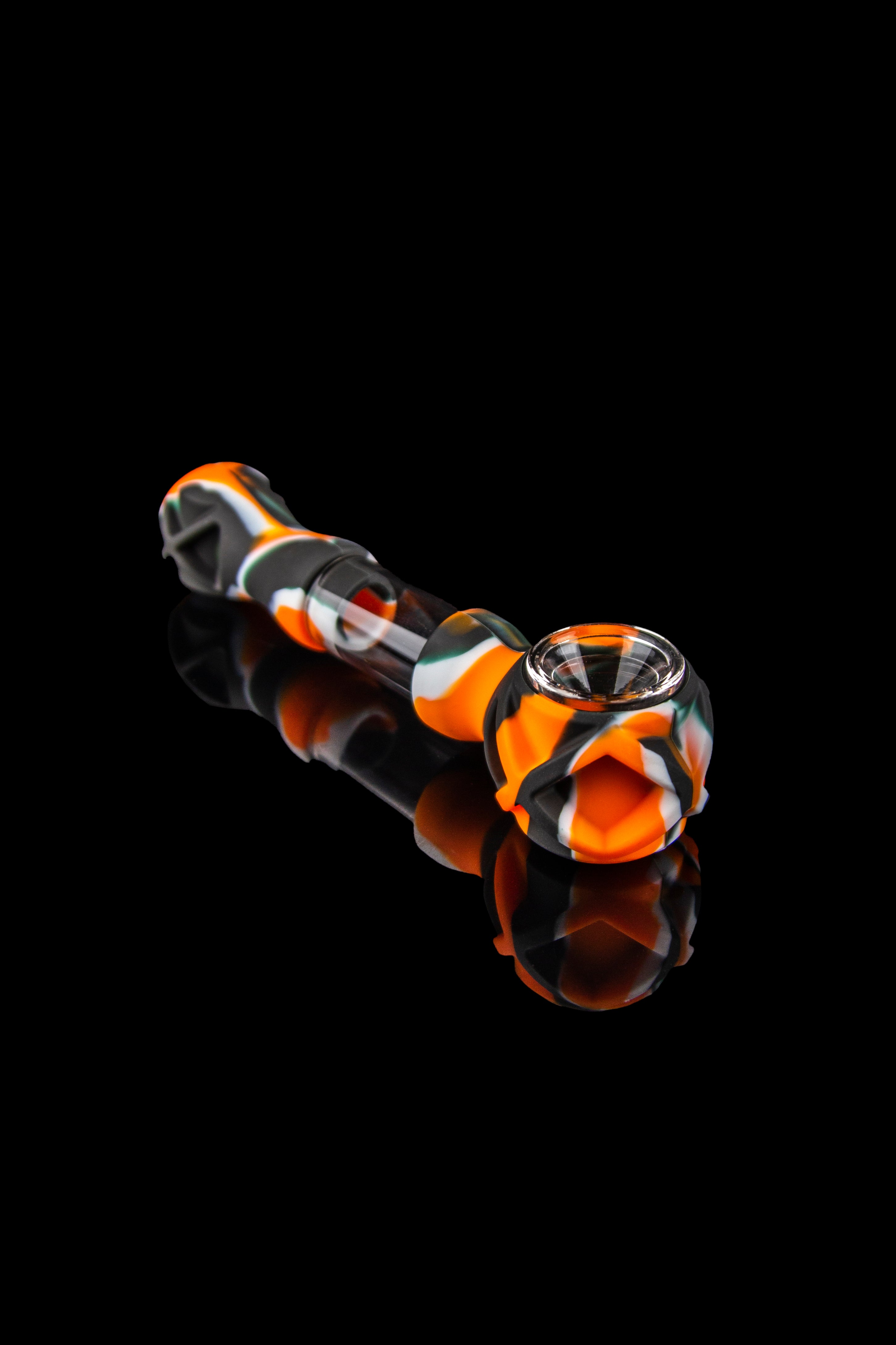 3 Gates Global Hybrid Silicone & Glass Spoon Pipe with Translucent Chamber