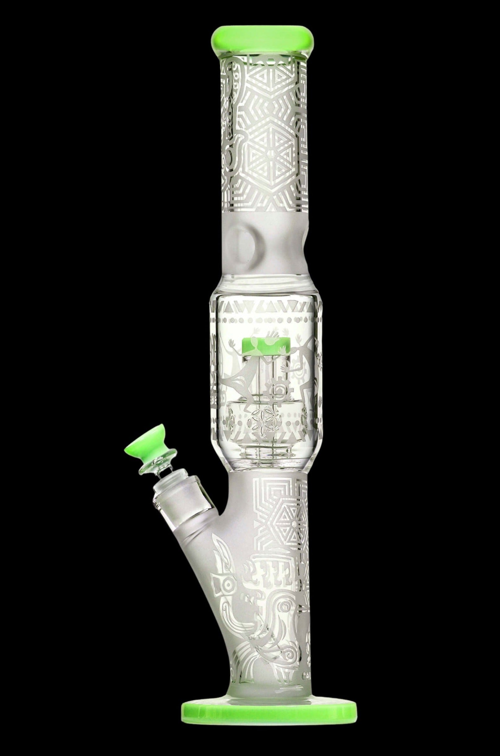 Calibear Premium Sandblasted Seed of Life Straight Tube Water Pipe - Big Clouds Guaranteed!