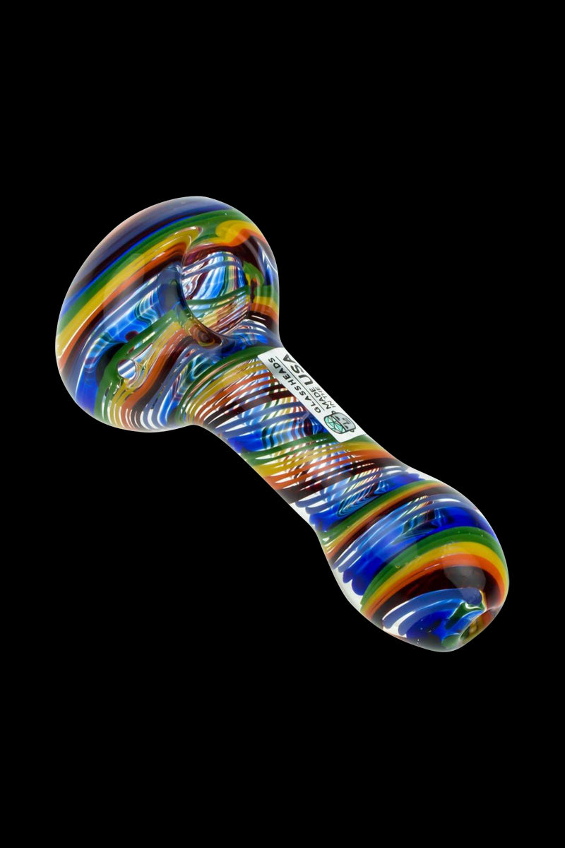 Stunning GlassHeads Rainbow Full Reversal Spoon Pipe