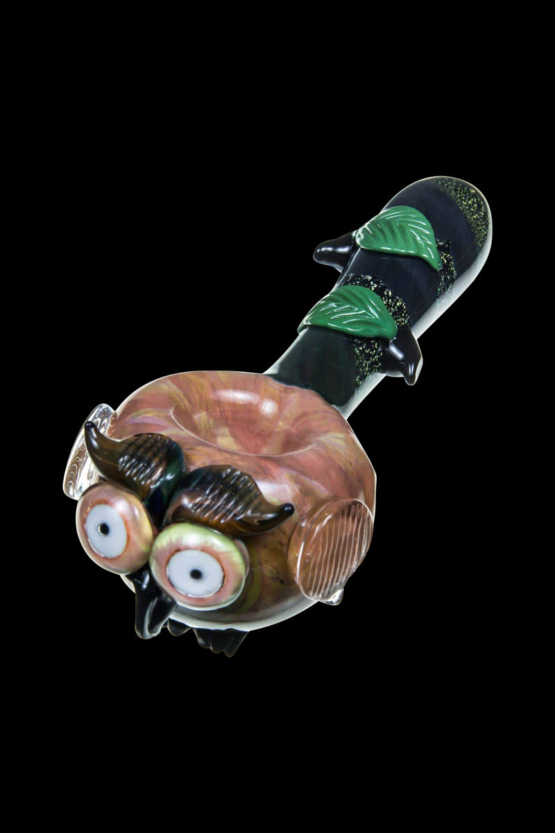 Empire Glassworks Owl Mini Glass Spoon Pipe - A Charming Smoking Companion