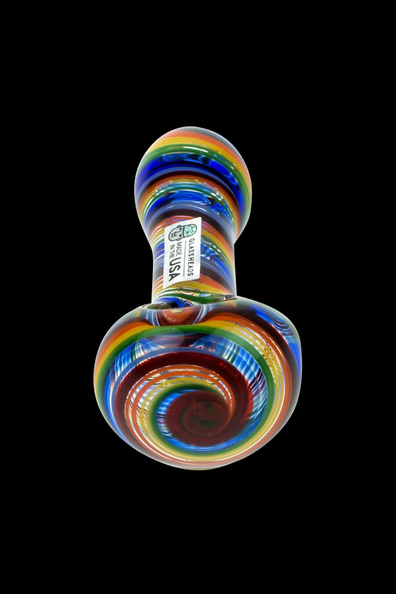 Stunning GlassHeads Rainbow Full Reversal Spoon Pipe
