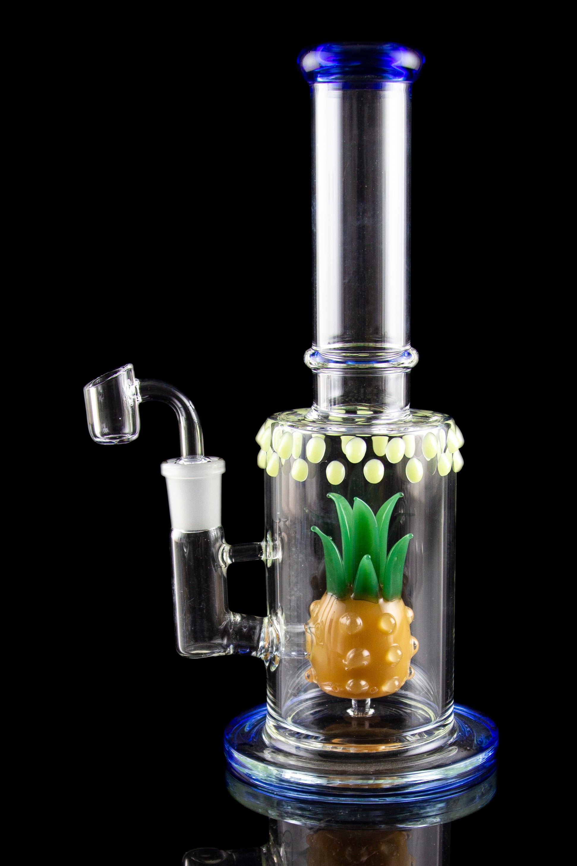 Eye-Catching Pineapple Perc Dab Rig with UV Glow