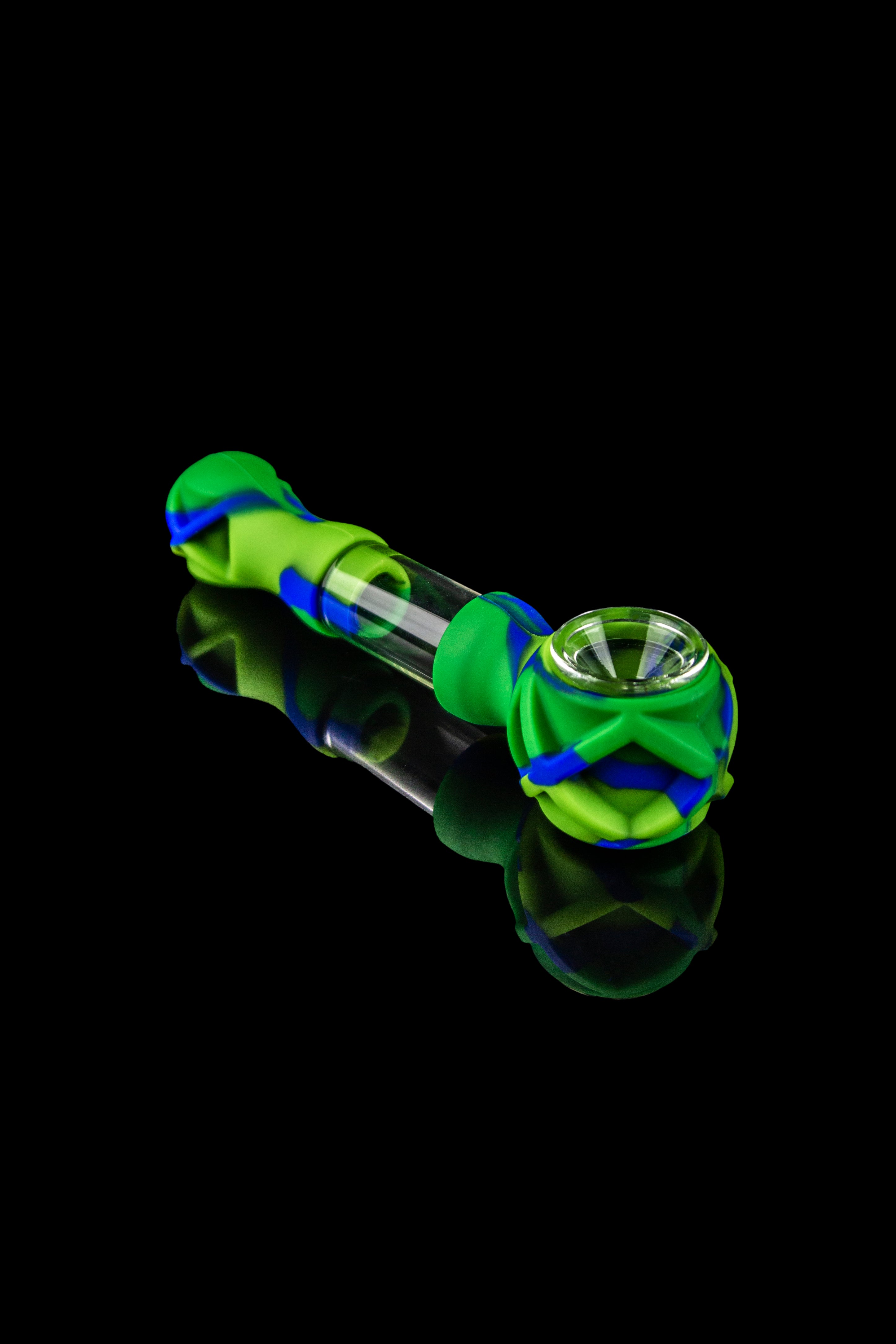 3 Gates Global Hybrid Silicone & Glass Spoon Pipe with Translucent Chamber