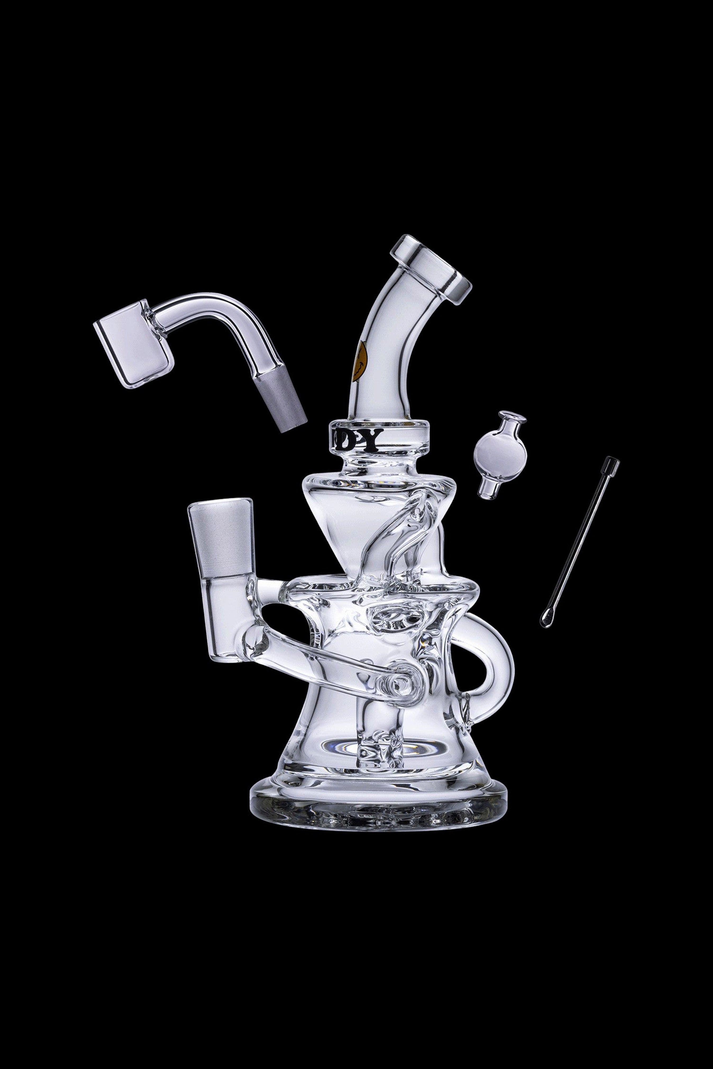 Goody Glass Miss Swiss Mini Dab Rig 4-Piece Collectible Kit - Fun and Flavor!