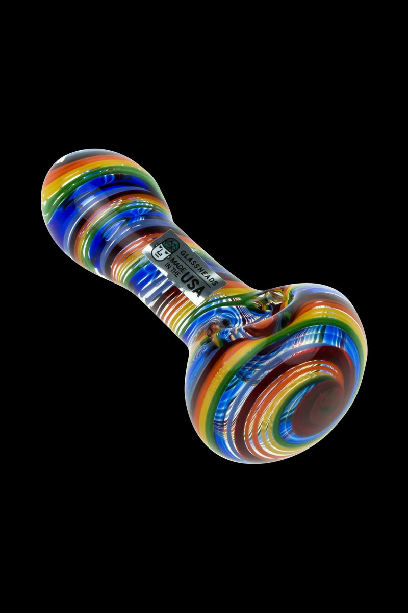 Stunning GlassHeads Rainbow Full Reversal Spoon Pipe
