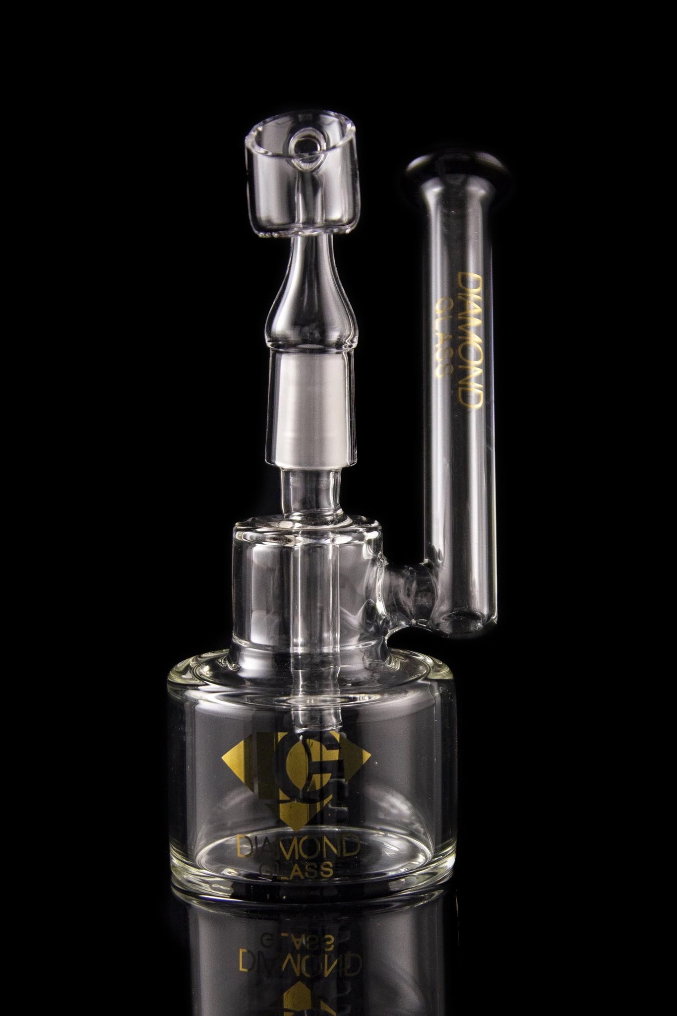 Gorgeous Diamond Glass Birthday Cake Sidecar Dab Rig with Quartz Banger