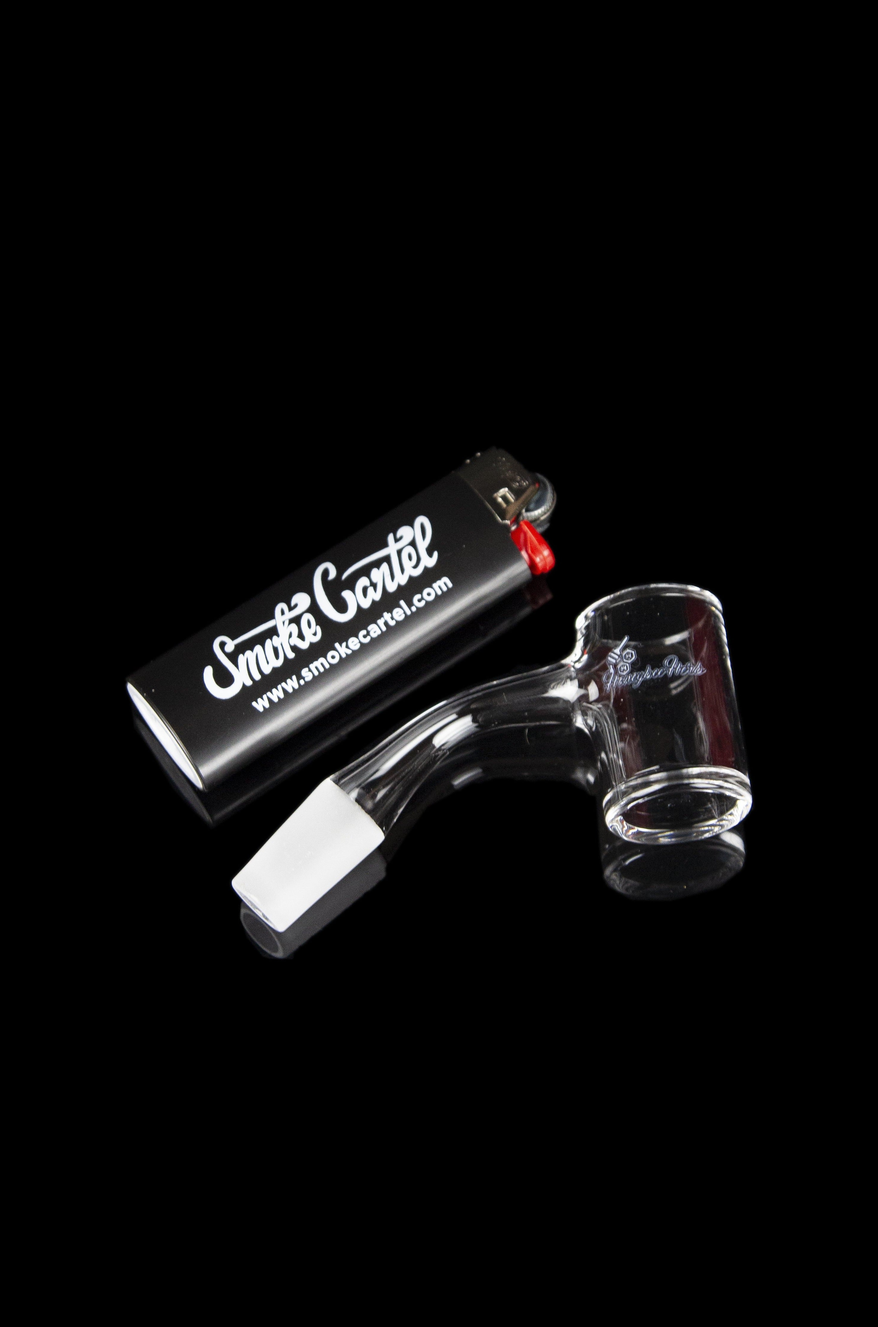 Honeybee Herb 45 Degree Original Bevel Quartz Banger - Black Line: Durable & Efficient!