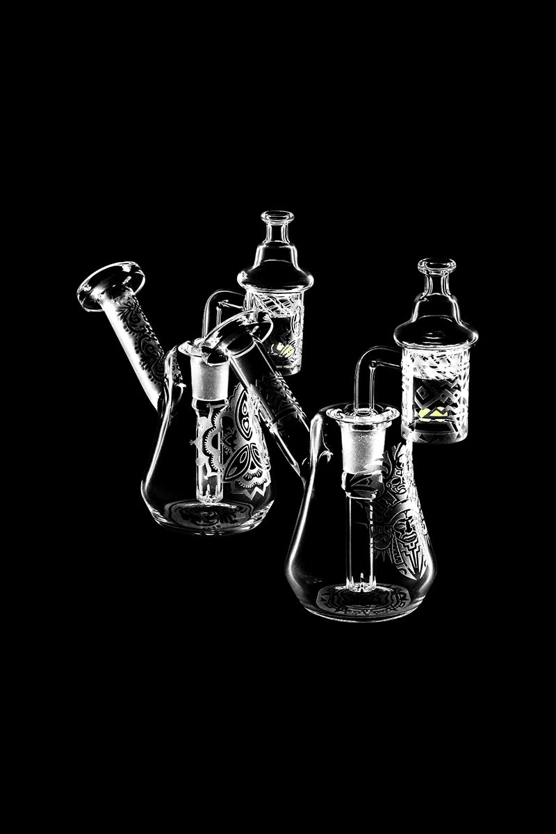 Incredible Compact Travel Etched Dab Rig Set - Hit the Road in Style!