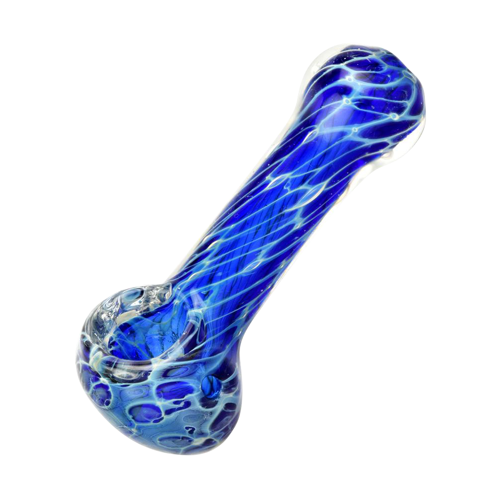 Stunning Cellular Blue Glass Spoon Pipe - A Must - Have!