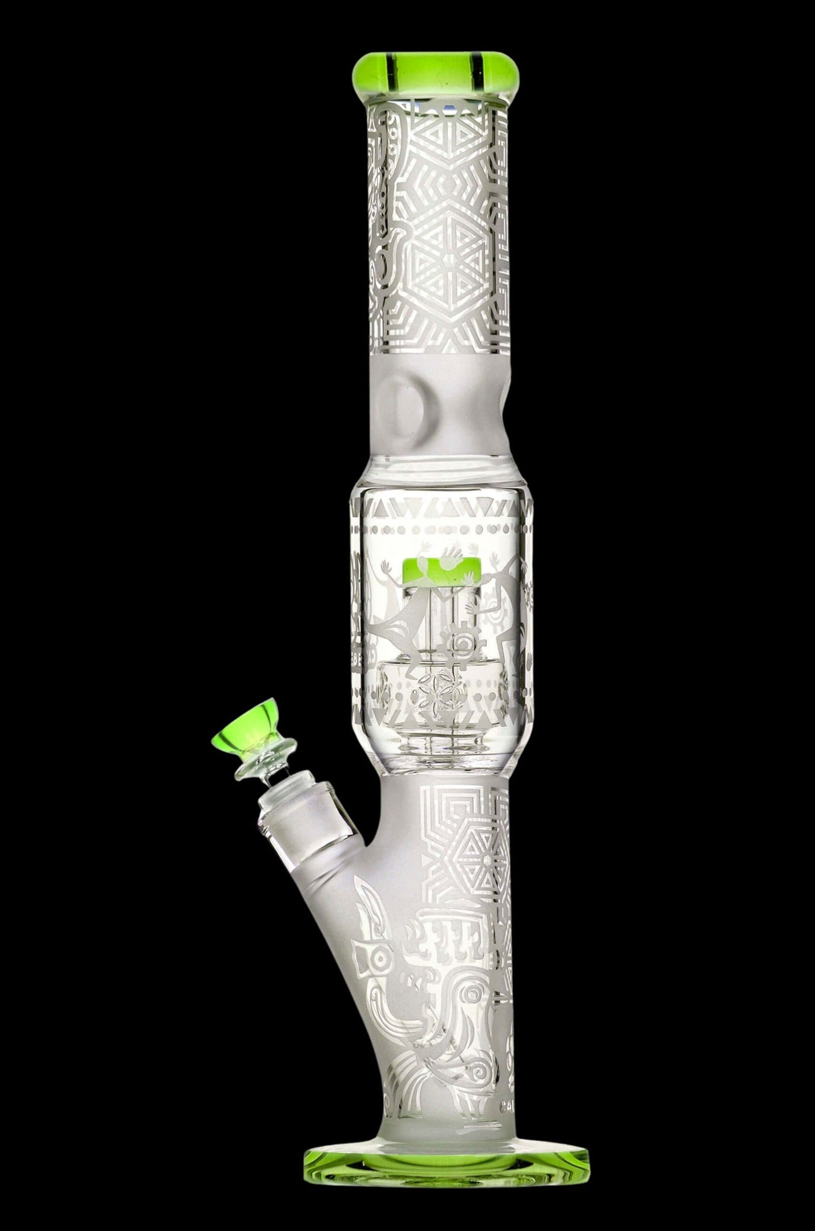Calibear Premium Sandblasted Seed of Life Straight Tube Water Pipe - Big Clouds Guaranteed!