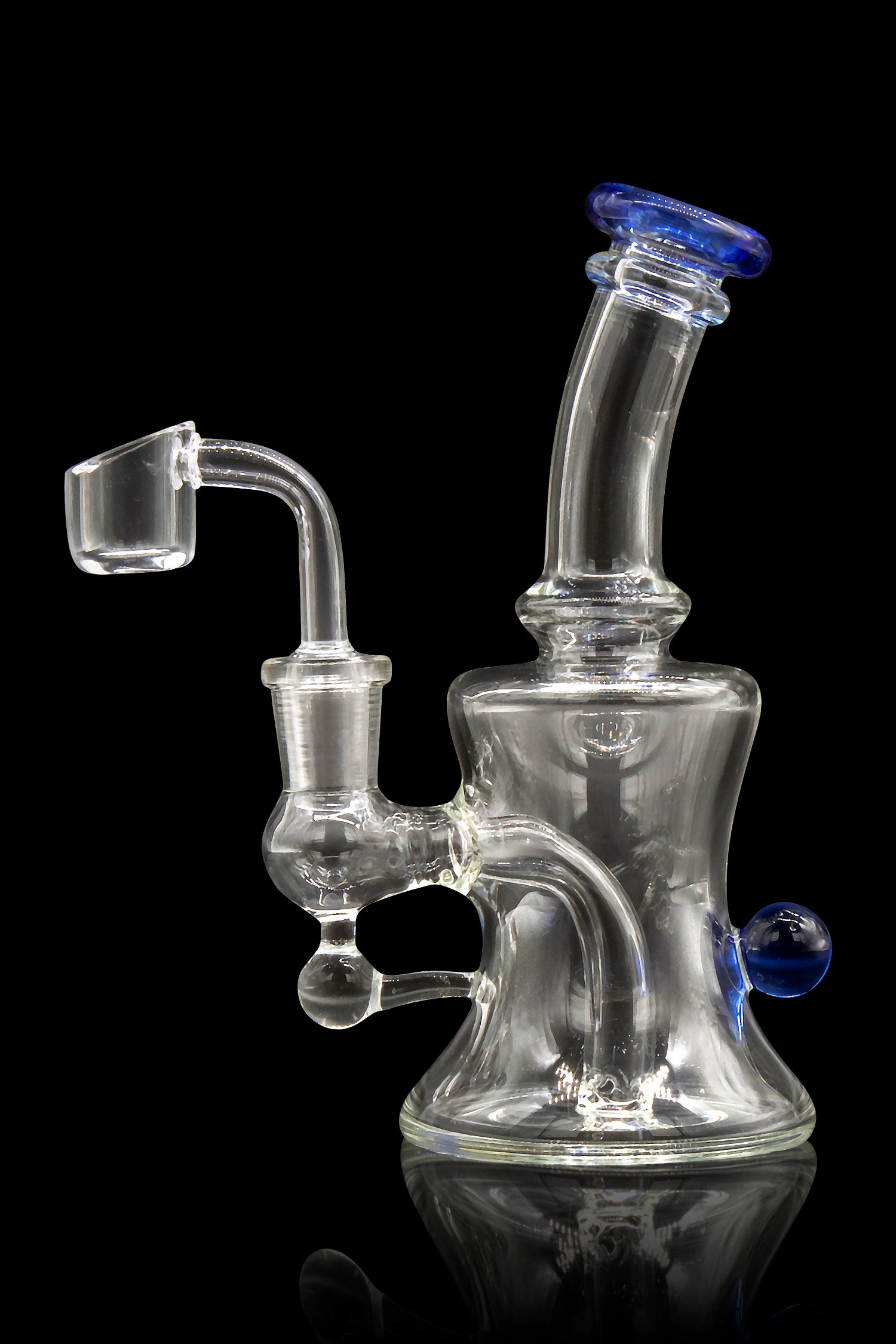 Blue Ball Marble-Studded Dab Rig with Colorful Accents