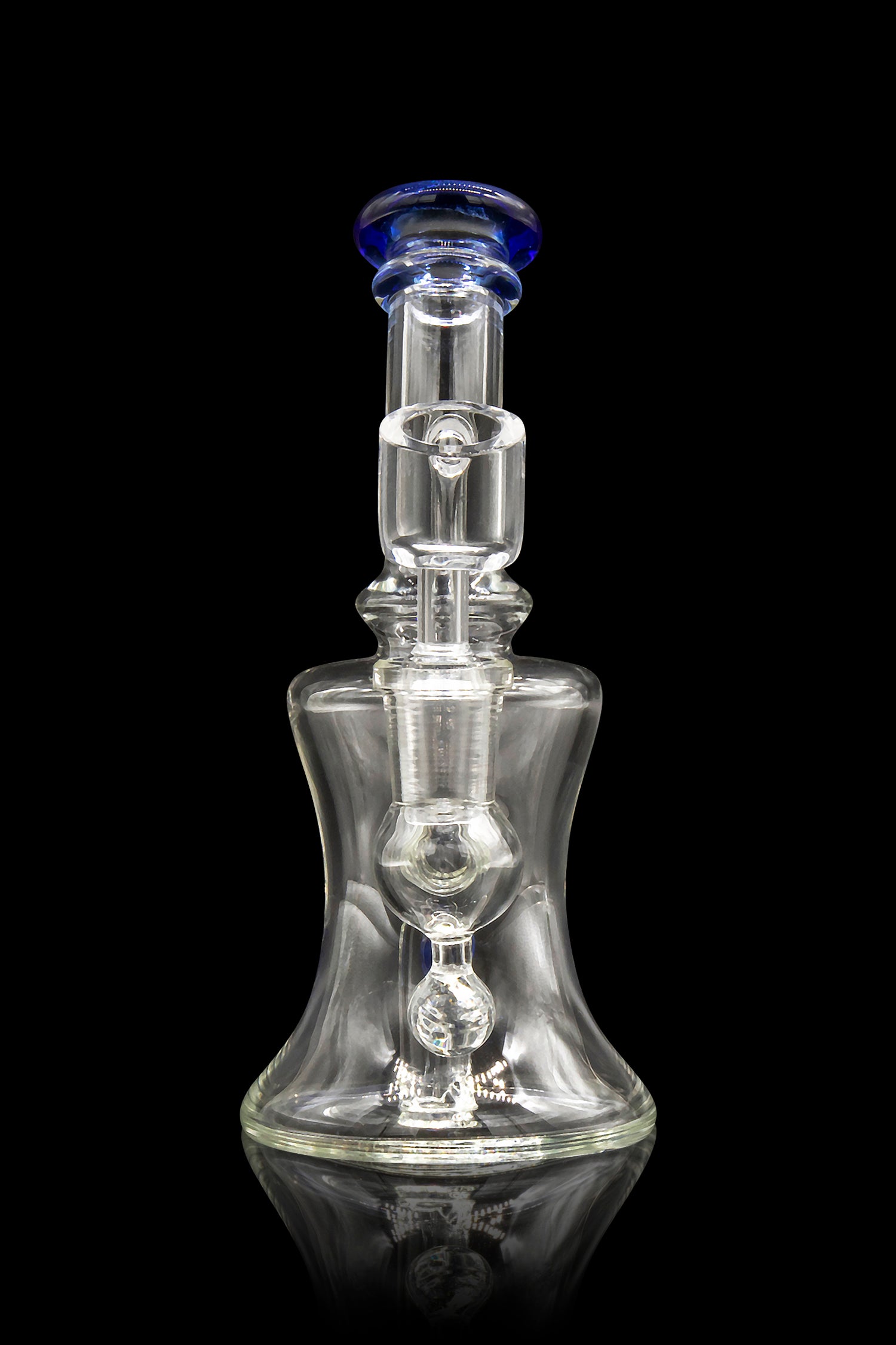 Blue Ball Marble-Studded Dab Rig with Colorful Accents