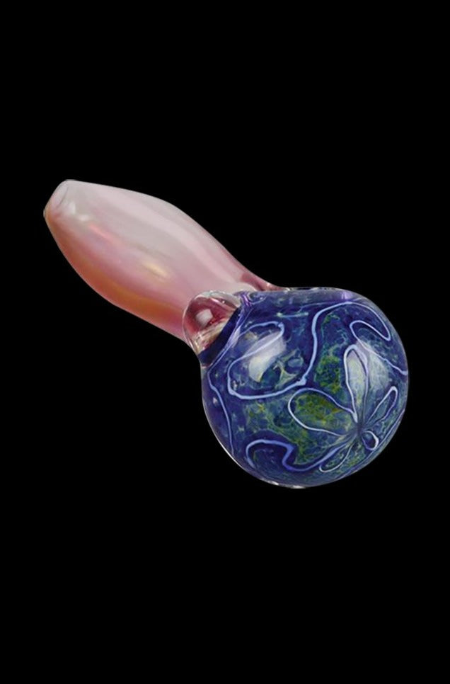 Stunning Gold Fumed Blue Head Hand Pipe - A Must-Have!