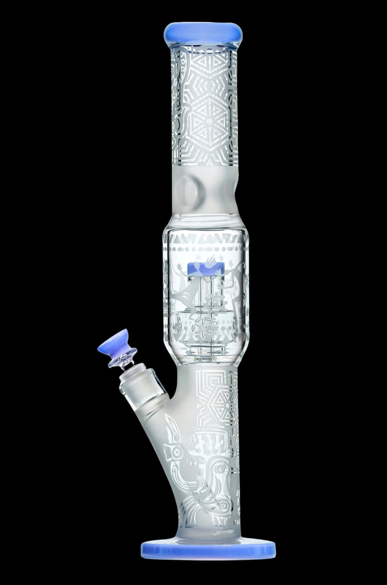 Calibear Premium Sandblasted Seed of Life Straight Tube Water Pipe - Big Clouds Guaranteed!