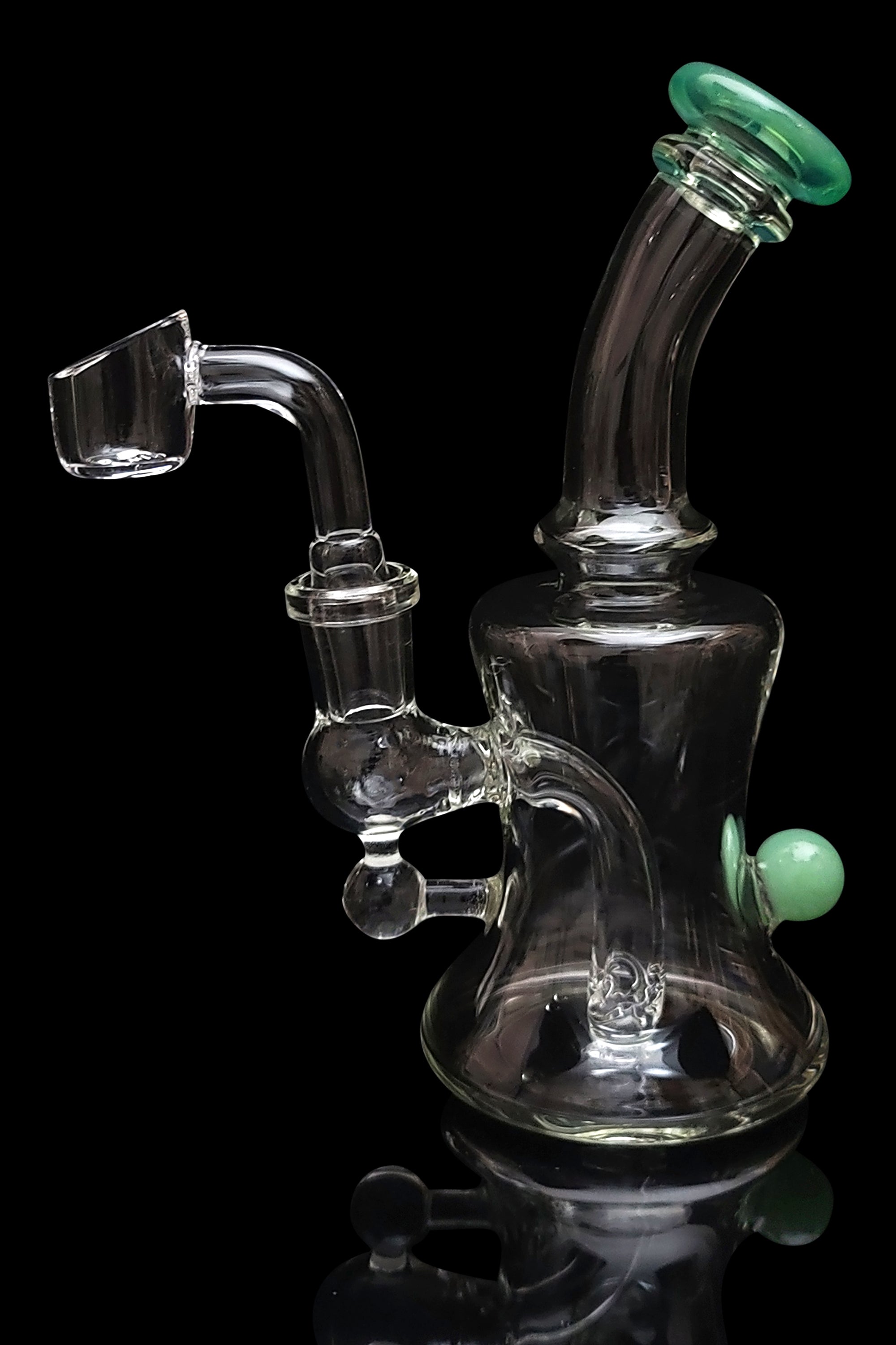 Blue Ball Marble-Studded Dab Rig with Colorful Accents