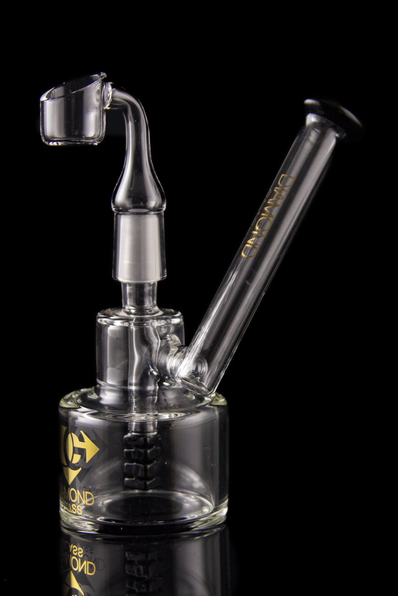 Gorgeous Diamond Glass Birthday Cake Sidecar Dab Rig with Quartz Banger